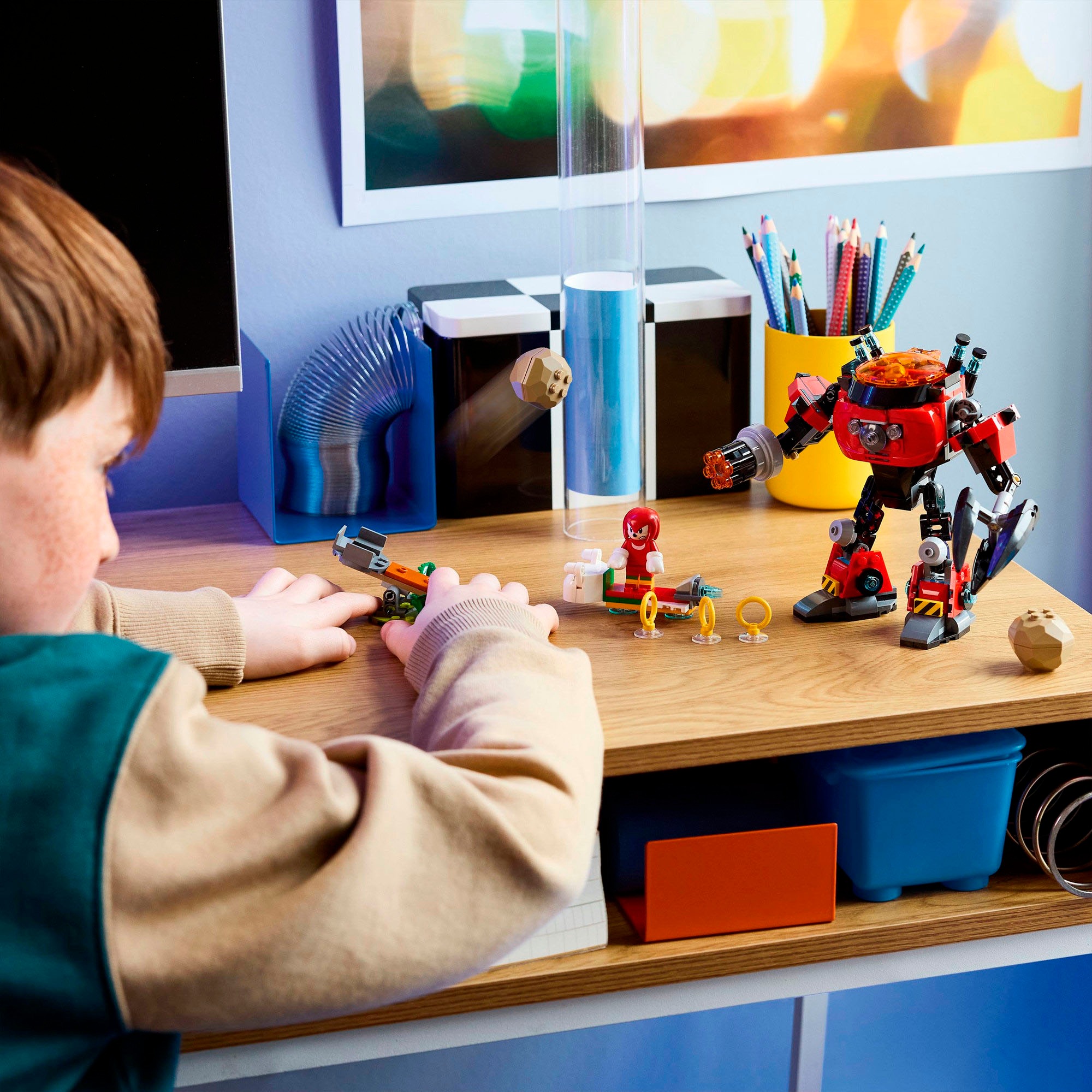 LEGO® Konstruktionsspielsteine »Knuckles vs. Dr. Eggmans Egg Crusher Mech (77005), LEGO Sonic«, (350 St.), Made in Europe
