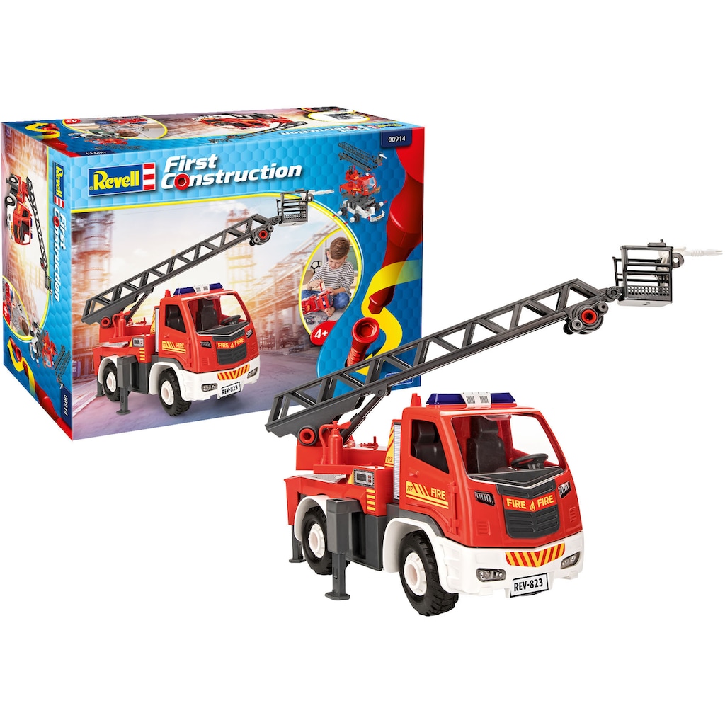 Revell® Modellbausatz »Revell First Construction, Feuerwehr-Leiterwagen«, 1:20, Made in Europe