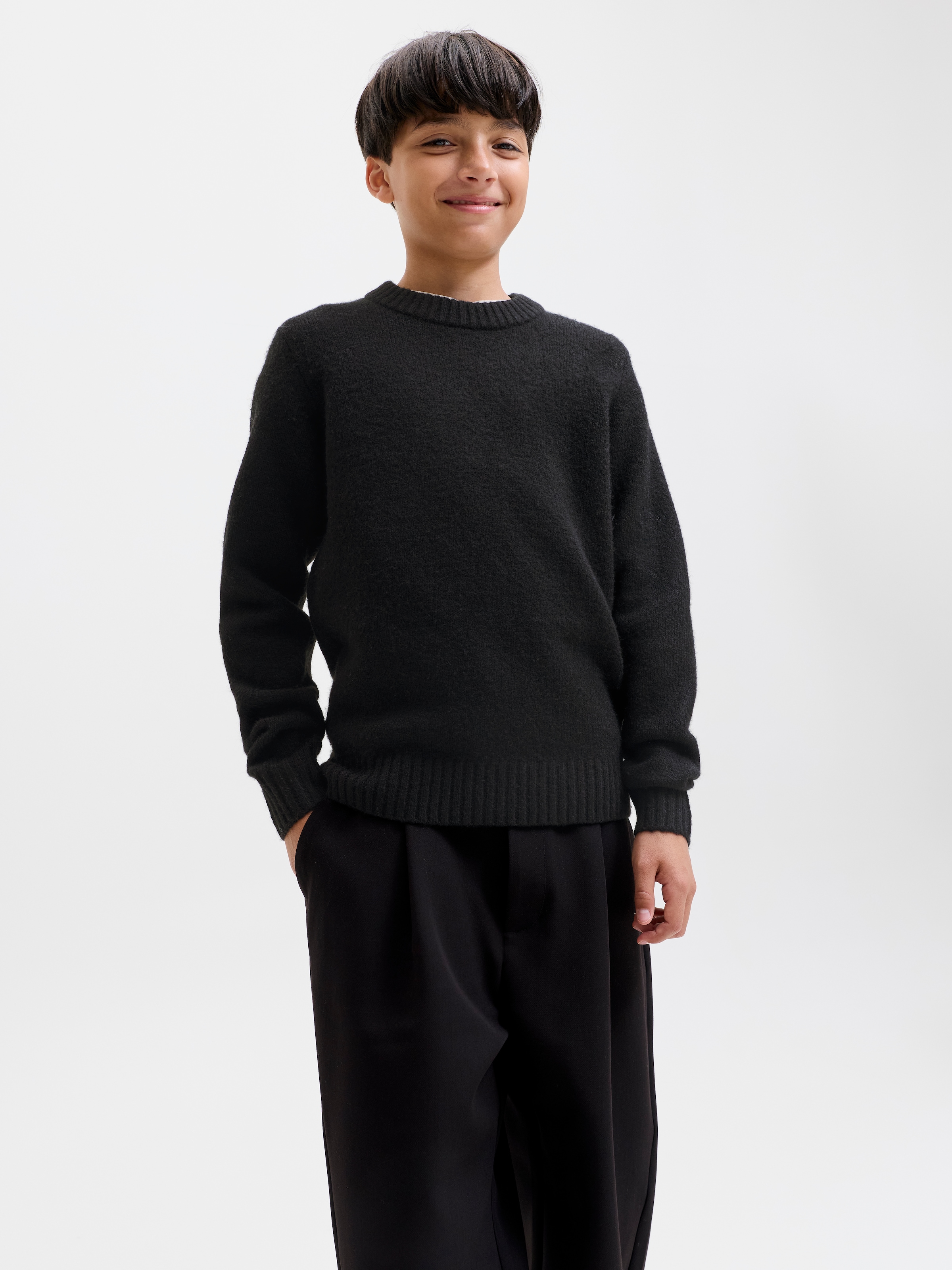 Jack & Jones Junior Rundhalspullover »JJESOHO OLLIE KNIT CREW NECK SN JNR« Materialmix, relaxed fit