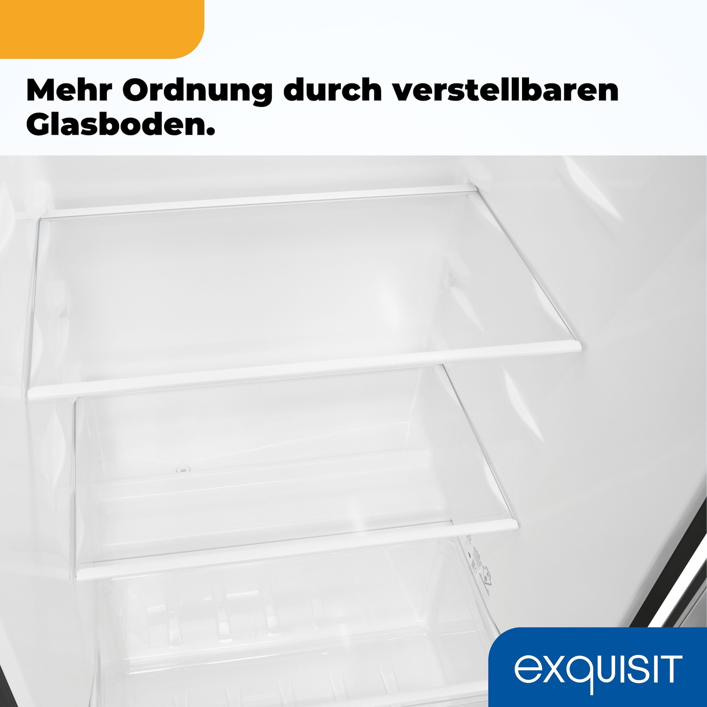 exquisit Kühl-/Gefrierkombination KGC270-45-040D inoxlook-az »KGC270-45-040D inoxlook-az« 142,6 cm hoch 54,5 cm breit 206 l, leise & sparsam, 4*-Gefrierfach mit flexiblem Stauraum & LED
