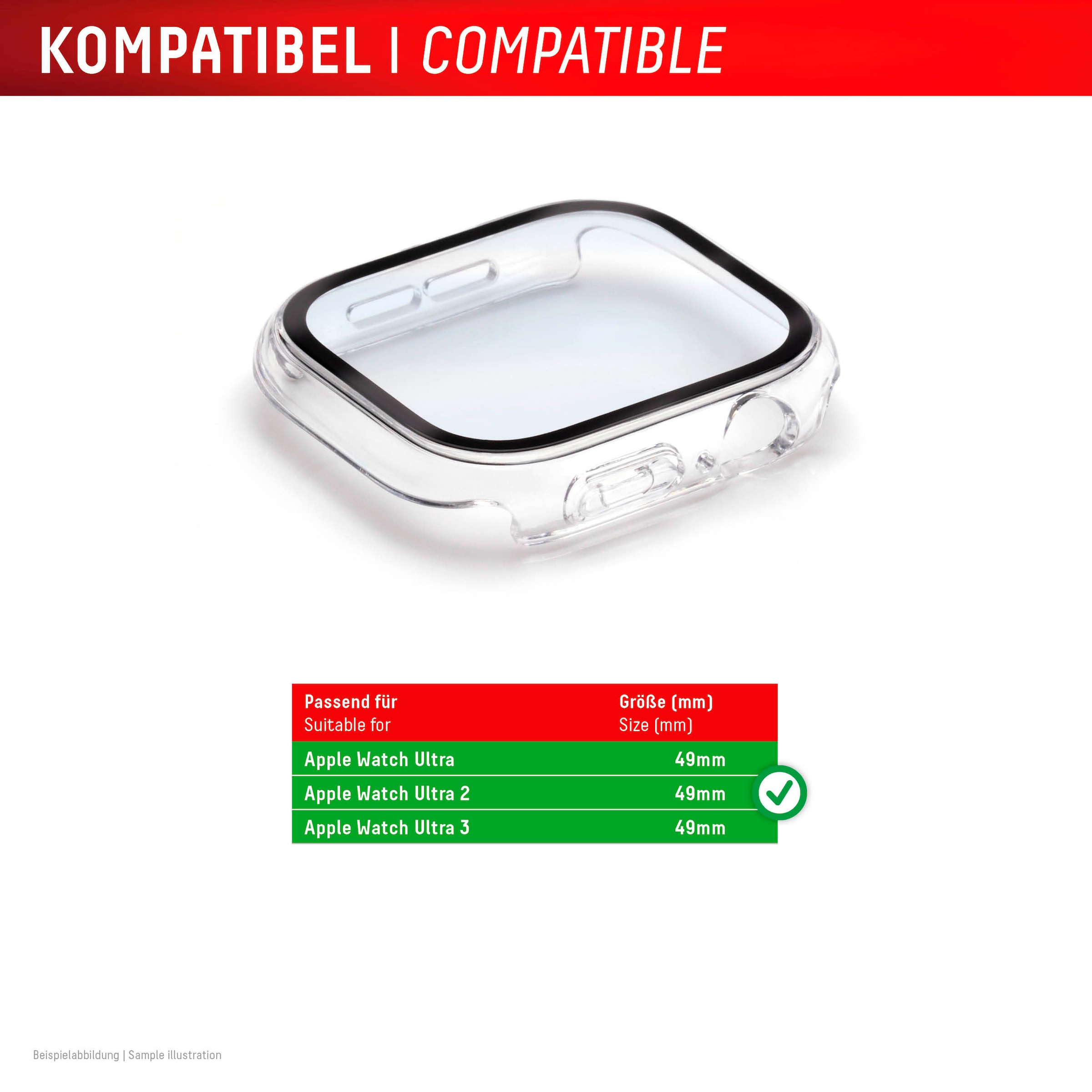 Displex Displayschutzglas »Smartwatch Glass All-In-One Protector Full Body« für Apple Watch Ultra 49 mm;Apple Watch Ultra 2 49 mm;Apple Watch Ultra 3 49 mm Displayschutzfolie, Schutzfolie, Bildschirmschutz, kratz- & stoßfest
