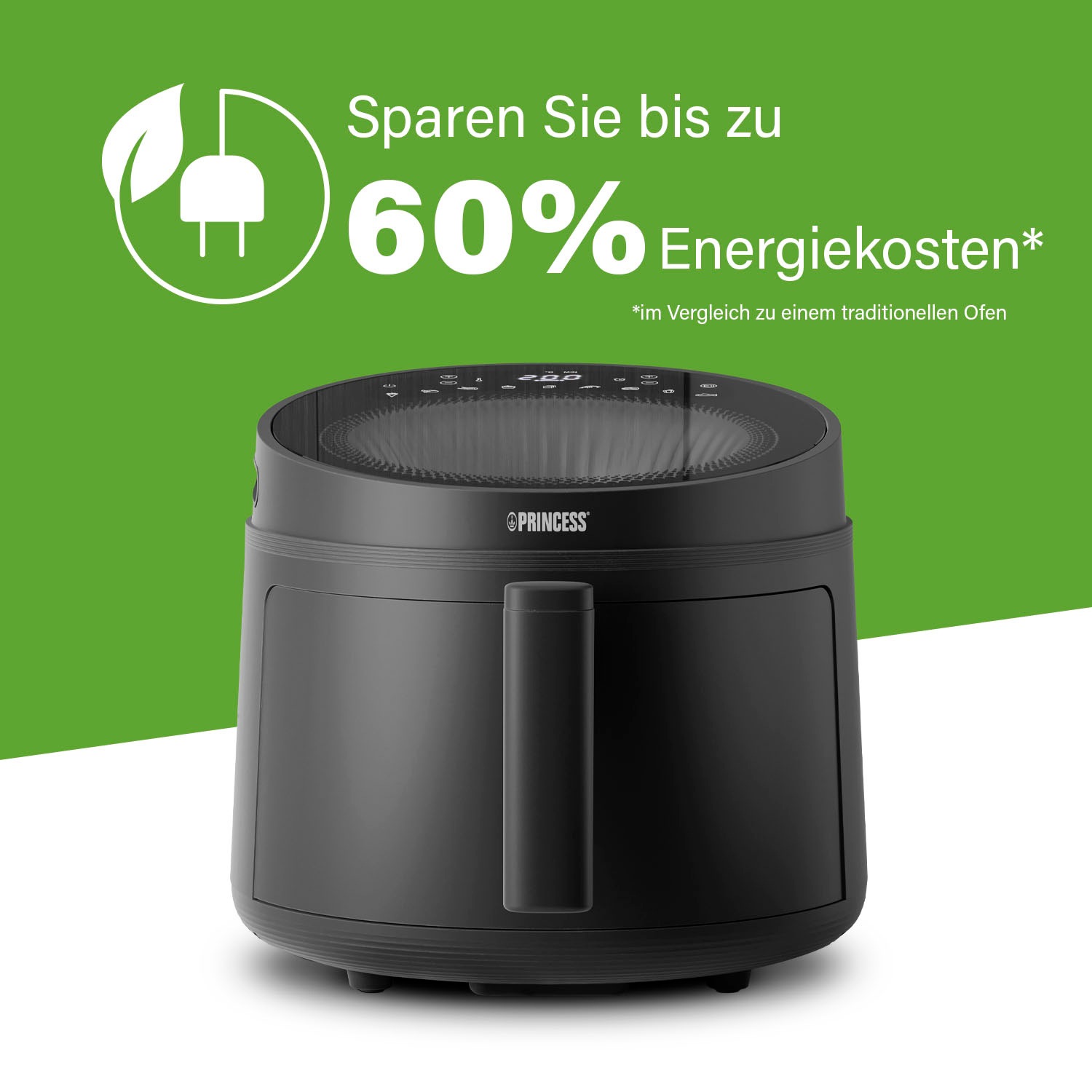 PRINCESS Heißluftfritteuse »182270 Cyclone Vision Airfryer«, 1500 W, Fassungsvermögen 5 l