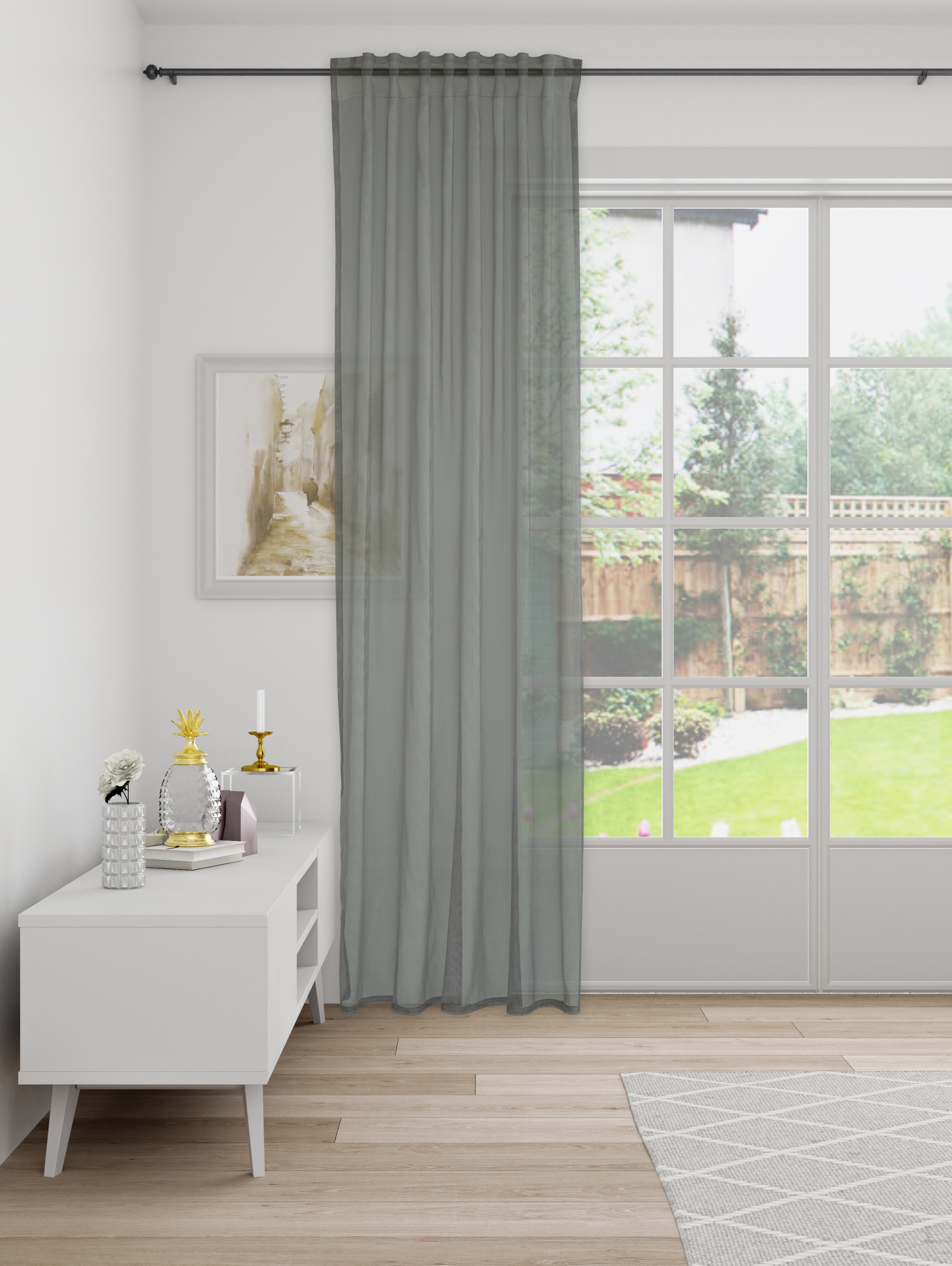 HOMING Gardine "Kader" verdeckte Schlaufen 1 Stk. tlg. Fertigschal günstig online kaufen