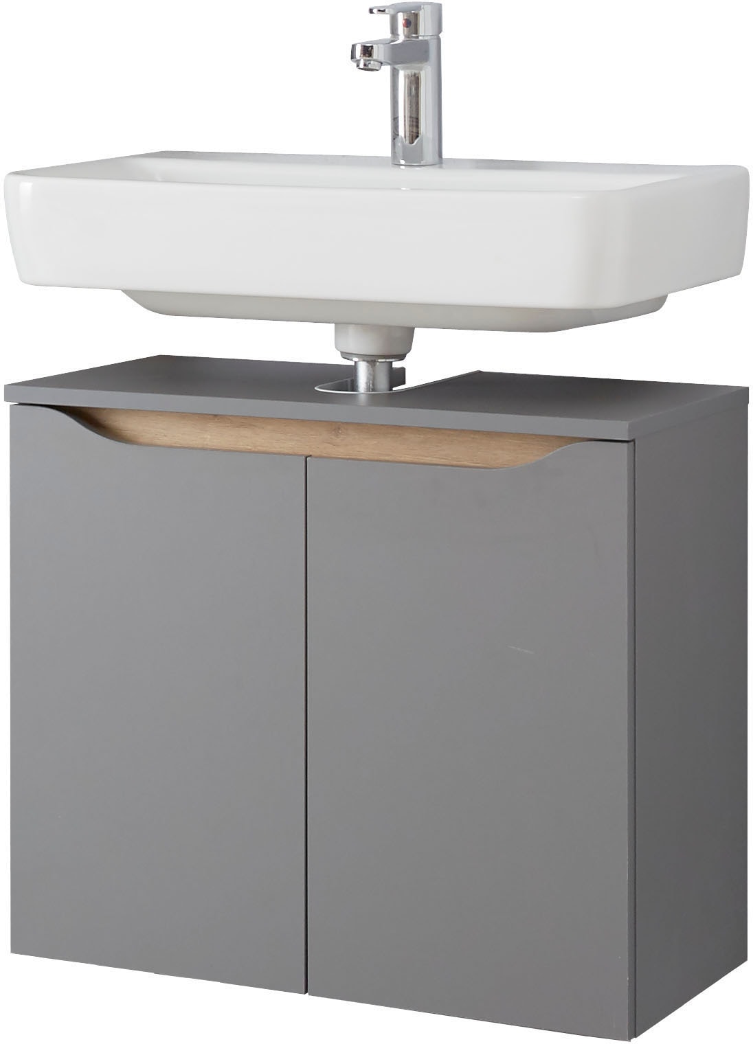 Saphir Badmöbel-Set »Quickset 2-teilig, Waschbeckenunterschrank mit LED-Spiegel«, (2 St.), Waschplatz 60 cm breit, inkl. Türdämpfer, 2 Türen, Bad-Set