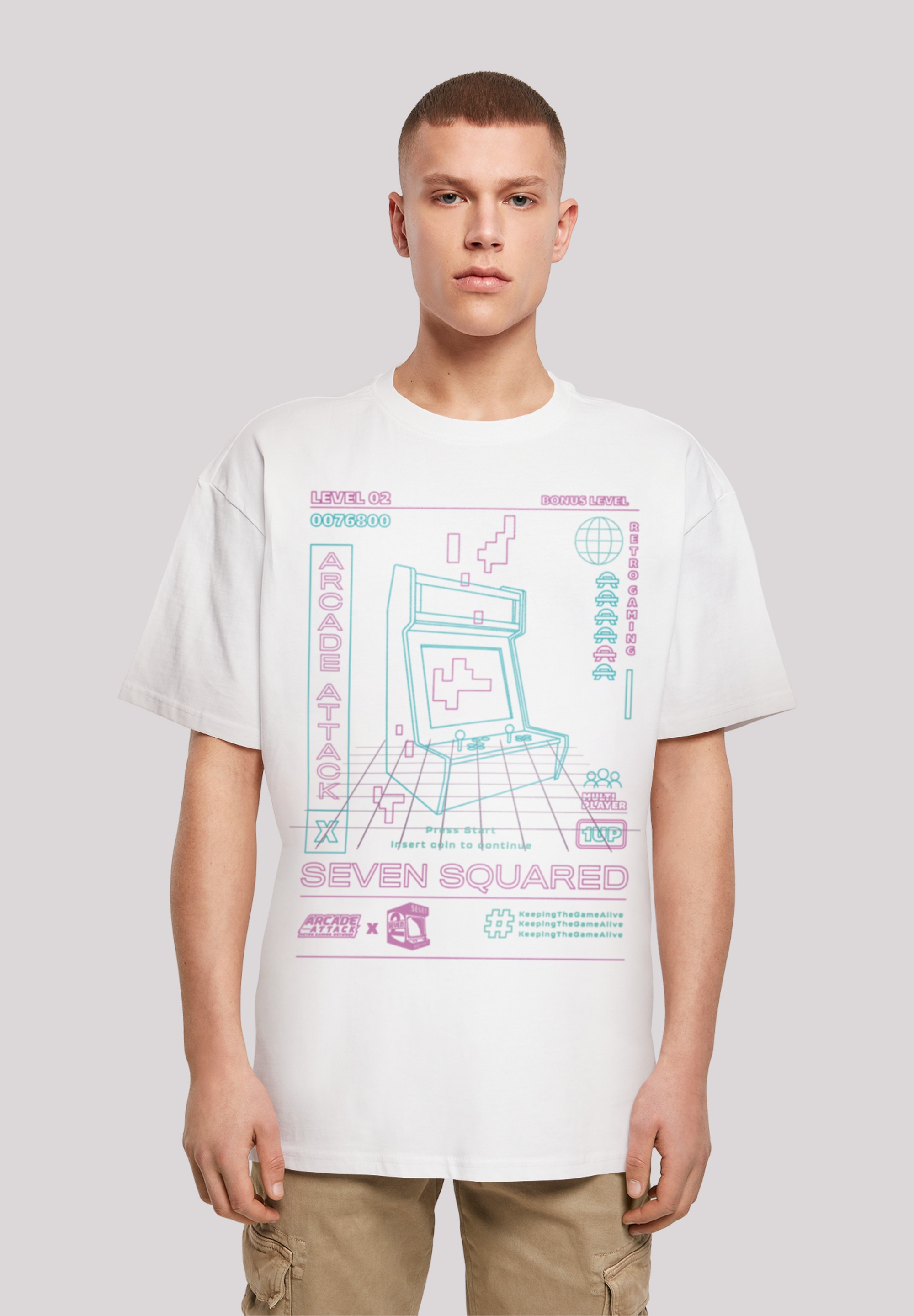 F4NT4STIC T-Shirt "Arcade attack Retro Gaming SEVENSQUARED", Print günstig online kaufen