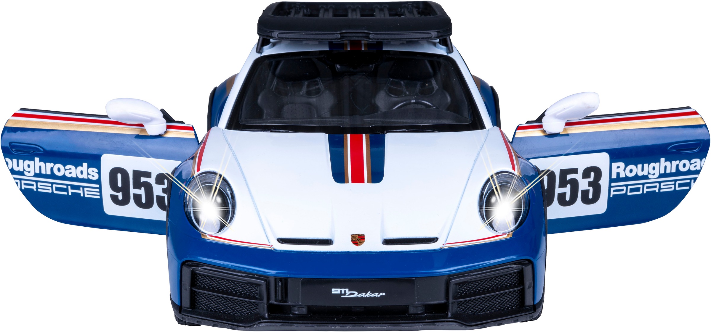 Jamara RC-Auto »Porsche 911 Dakar Performance 1:14 blau 2,4GHz«, mit LED Licht