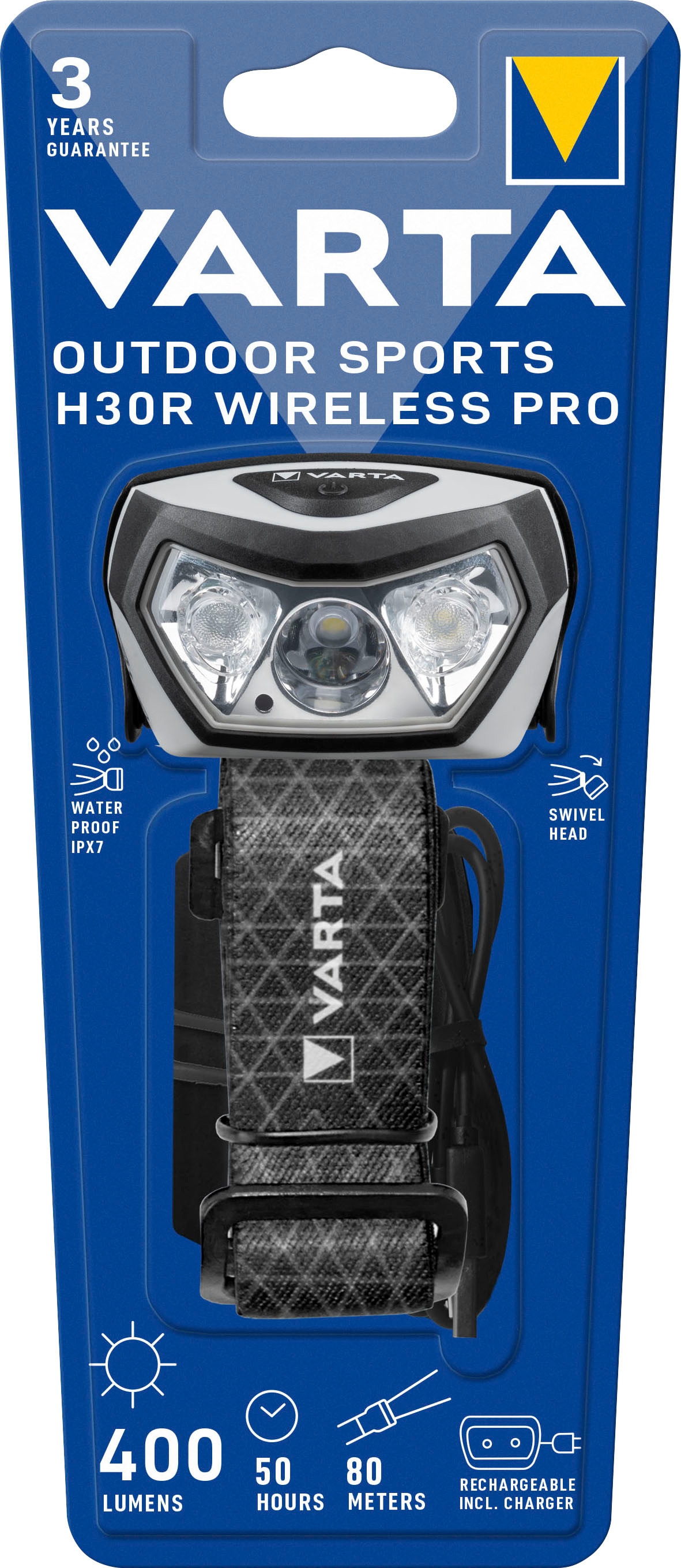 VARTA Kopflampe »Outdoor Sports H30R Wireless Pro mit Akku«