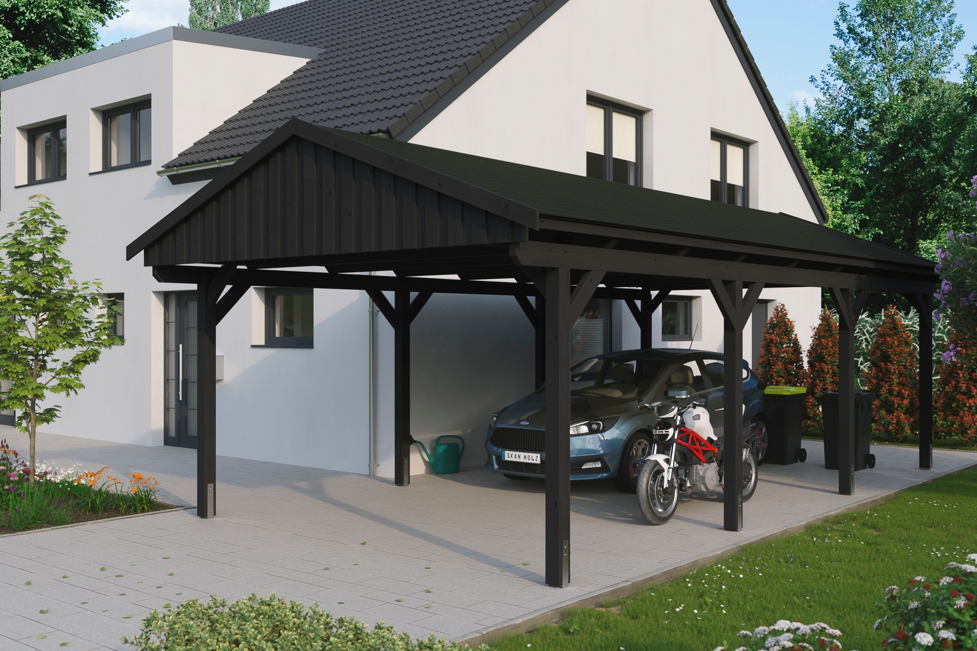 Skanholz Einzelcarport »Fichtelberg«, 379 cm, Anthrazit