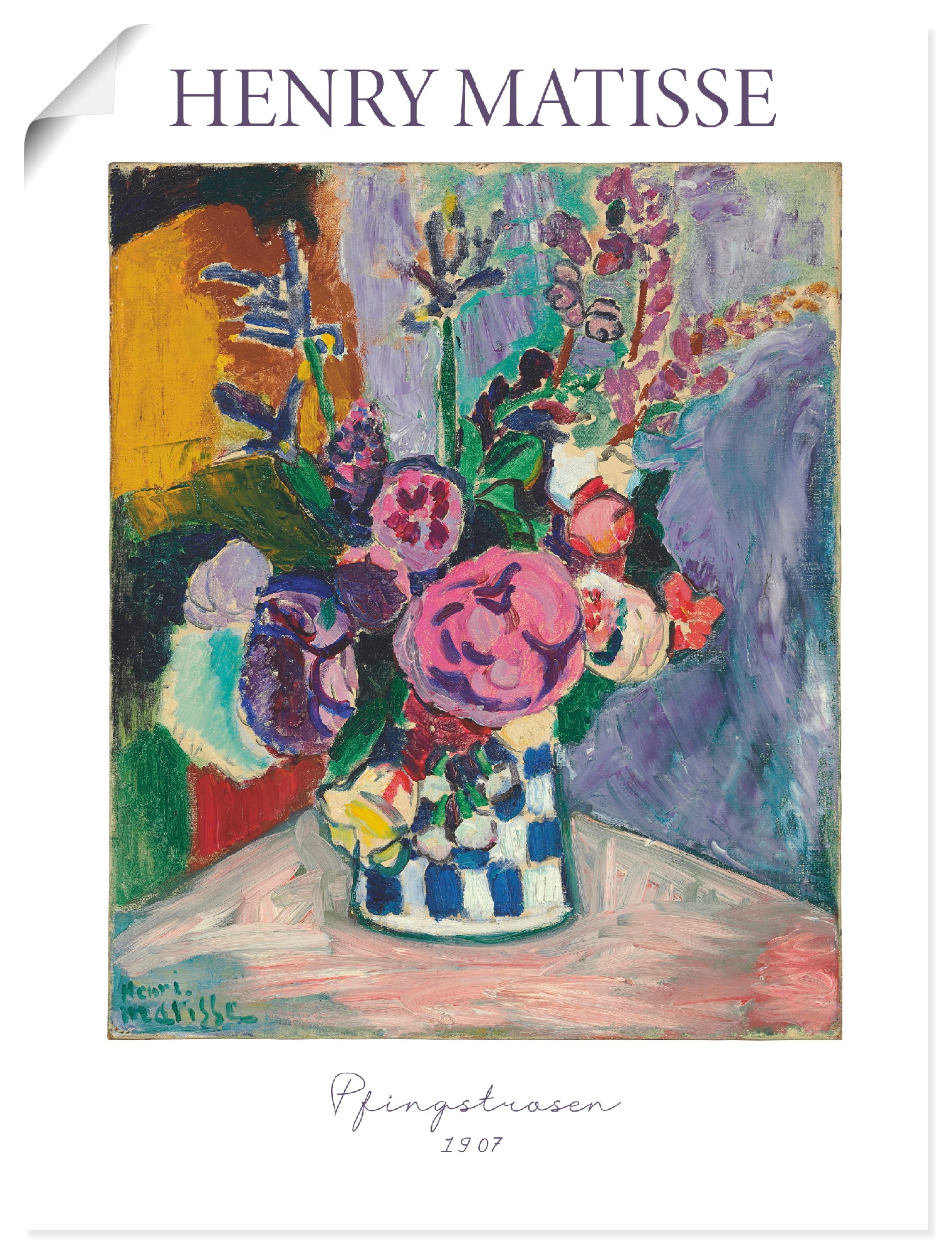 Artland Wandbild "Pfingstrosen. 1907" Arrangements 1 Stk. tlg. als Alubild, Leinwandbild, Poster, Wandaufkleber in verschied. Größen