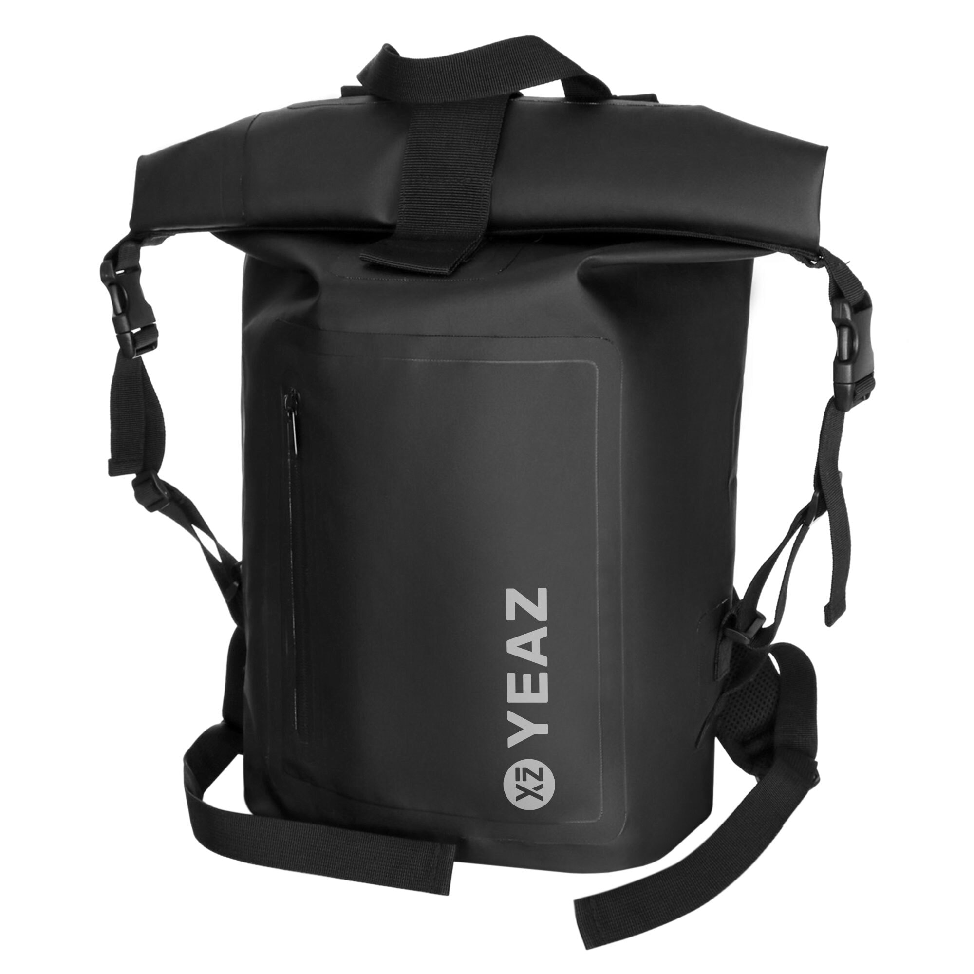 Rucksack YEAZ "Wasserfester Rucksack weißes Logo STOCKHOLM", Gr. 17, schwarz, Obermaterial: 100% PVC PVC., Taschen Rucksack
