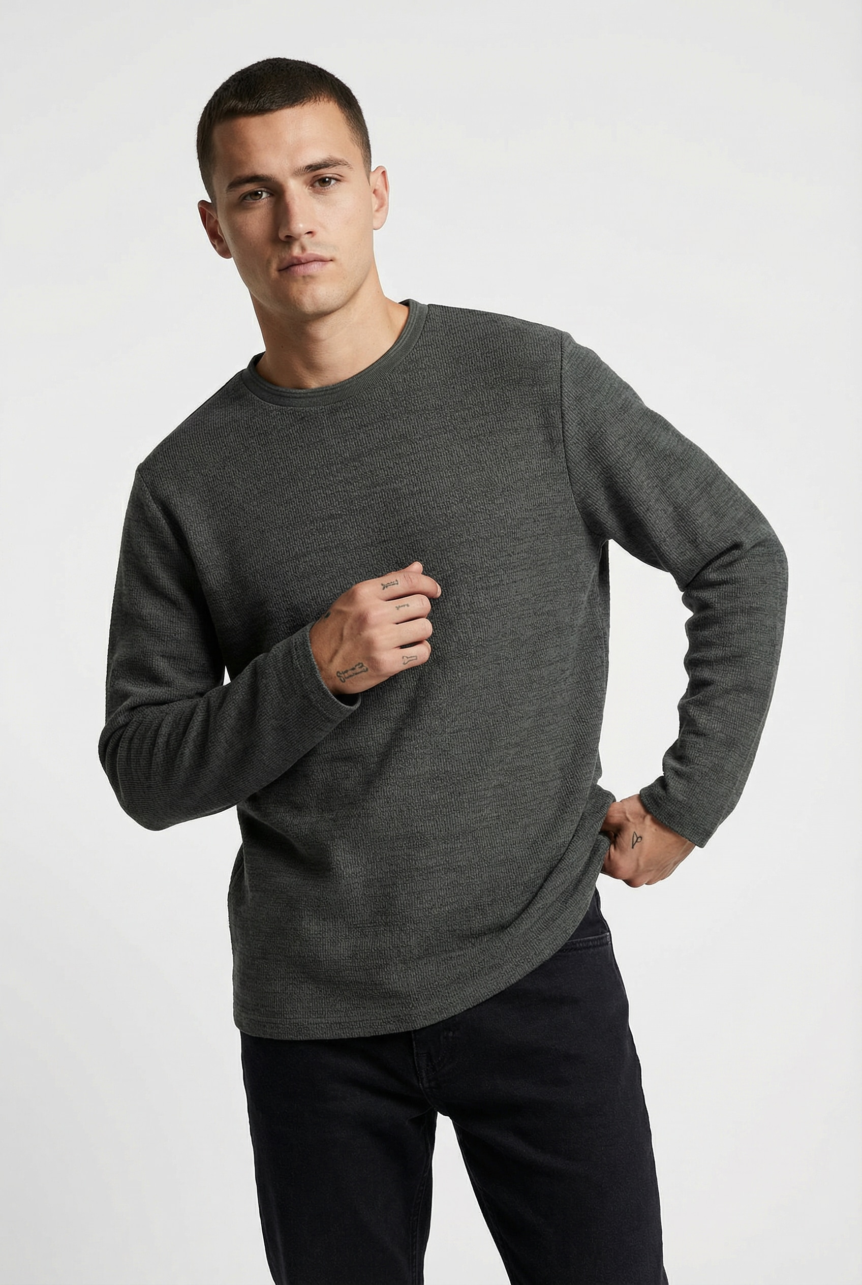 Jack & Jones Langarmshirt "JPRBLUDEREK LS STRUCTURE TEE"