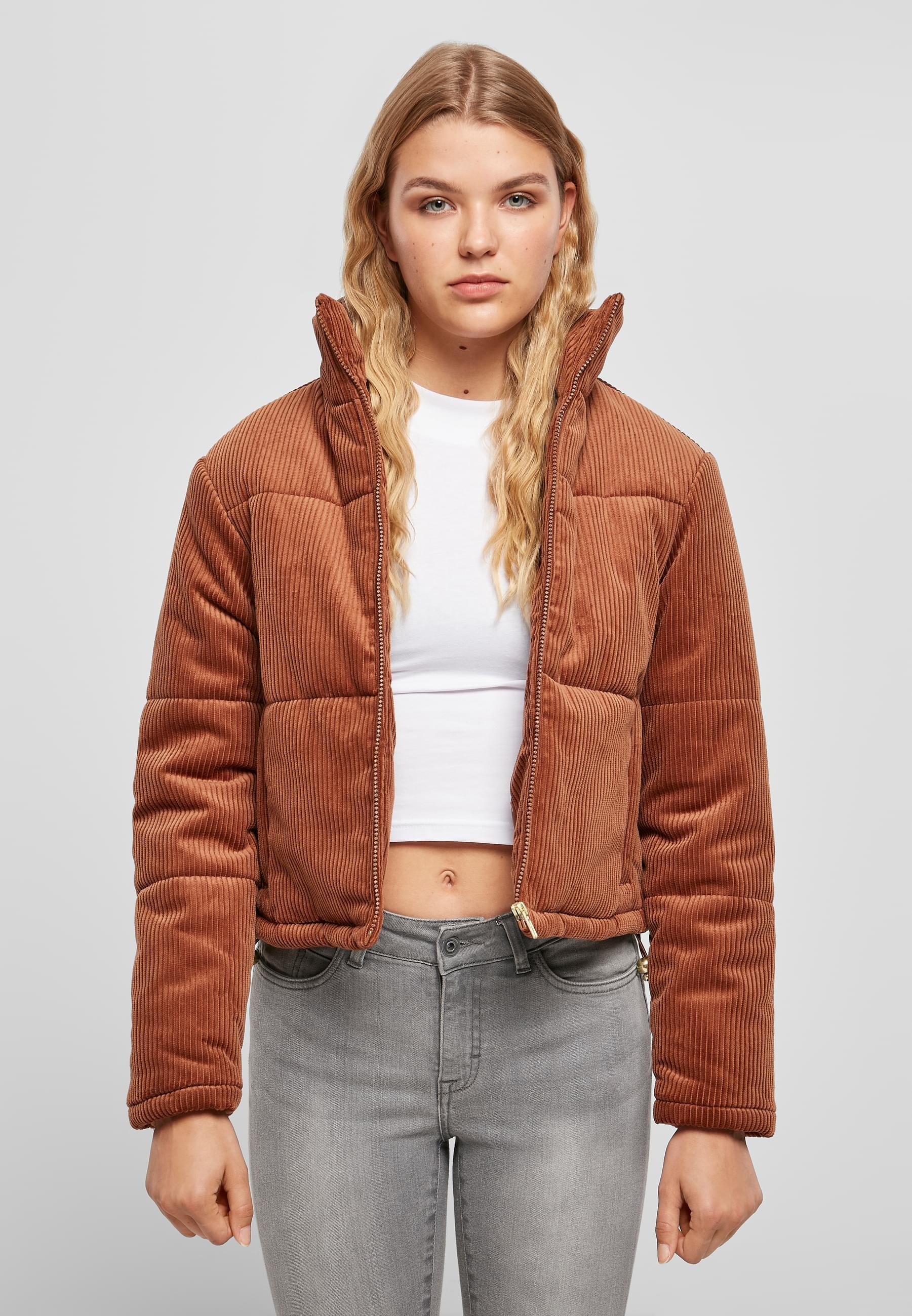 URBAN CLASSICS Winterjacke »Urban Classics Damen Ladies Corduroy Puffer Jacket«, (1 St.), ohne Kapuze