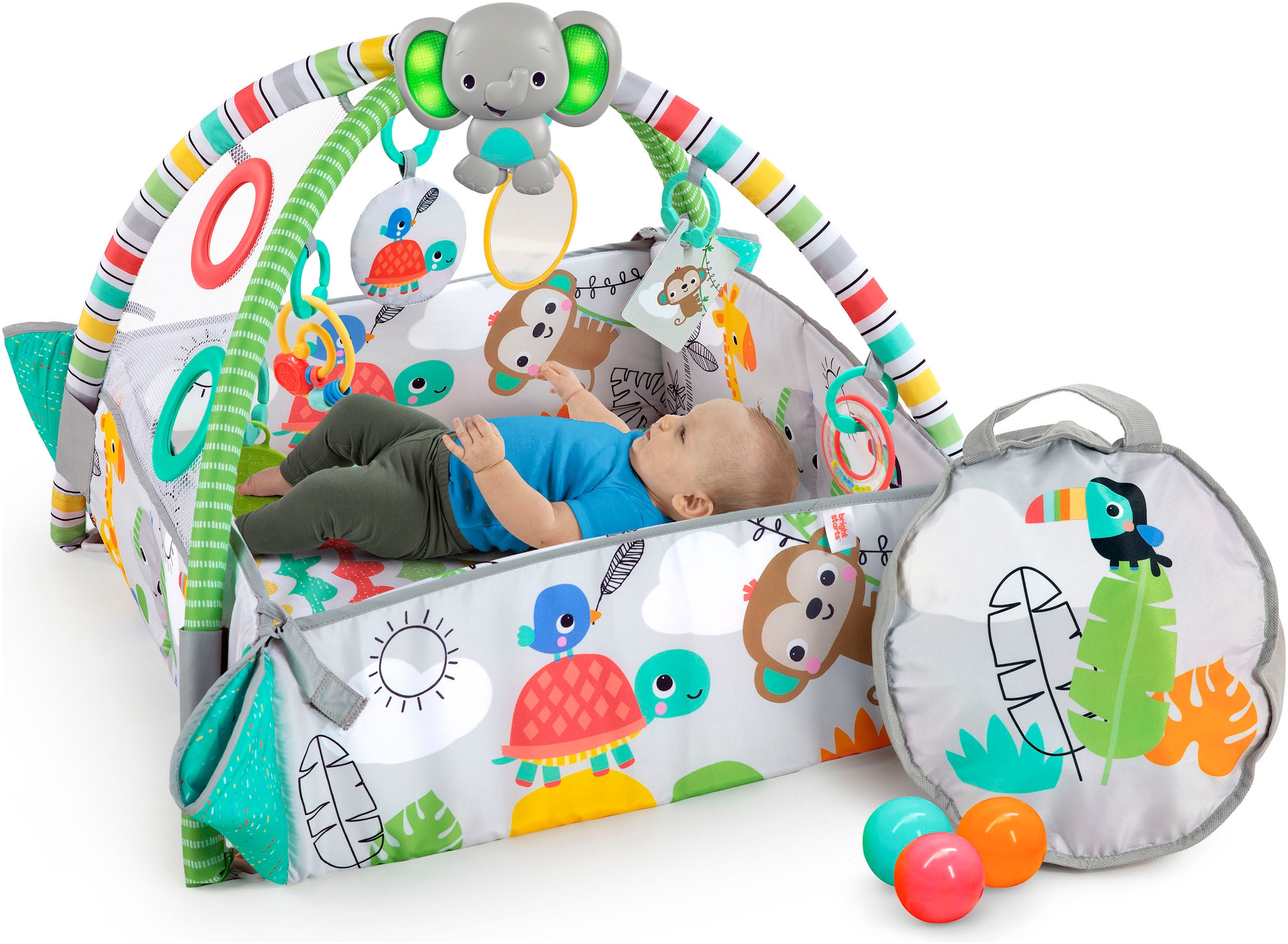 Bright Starts Spielbogen »5-in-1 Your Way Ball Play™ Activity Gym & Ball Pit - Totally Tropical™«, mit Licht und Sound