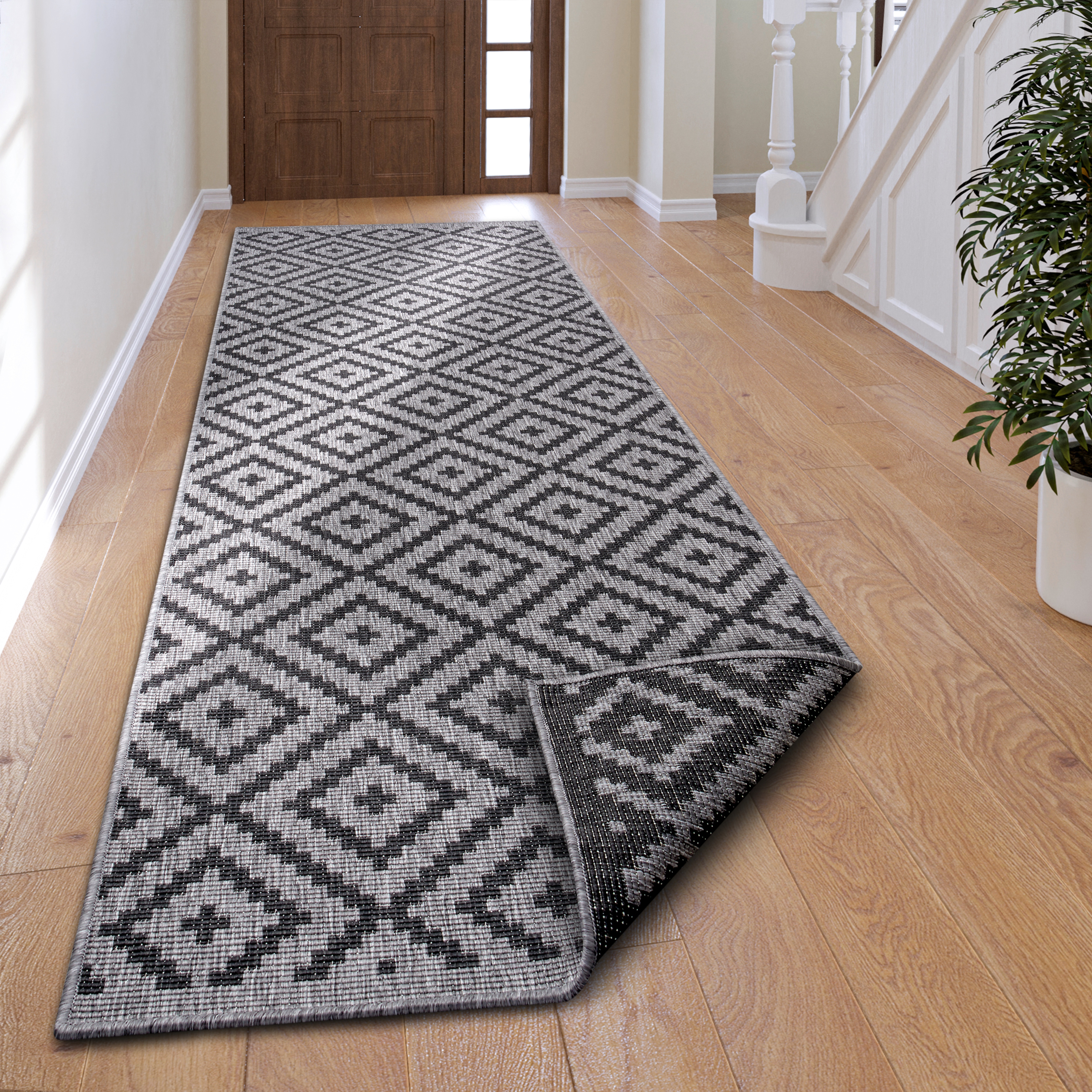 OTTO home Teppich "Ronda Wendeteppich" rechteckig 5 mm Höhe Sisal-Optik, Flachgewebe, In- und Outdoor, geometrisches Boho Design