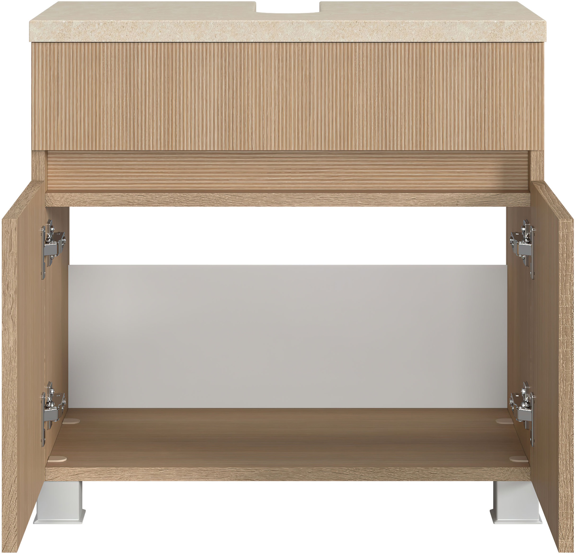 welltime Badmöbel-Set »60 cm breit, Badmöbel mit LED-Beleuchtung«, Held Möbel, 2tlg. Unterbecken-Set, Eixo