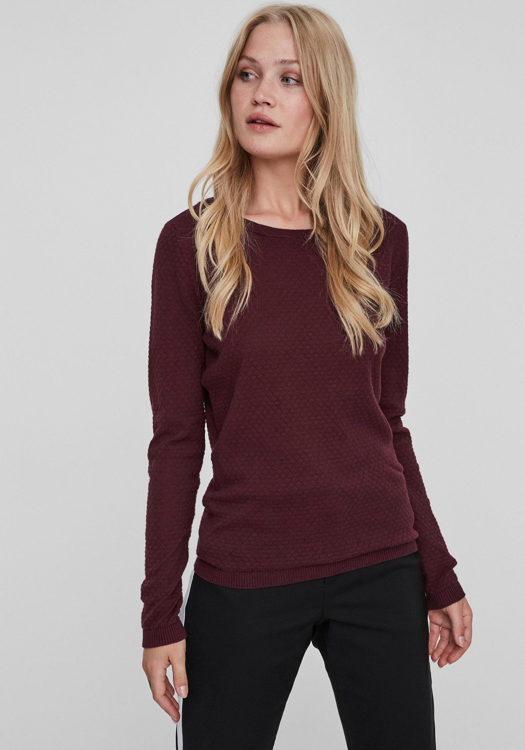 Vero Moda "VMCARE STRUCTURE LS O-NECK BLOUSE" aus Bio-Baumwolle günstig online kaufen