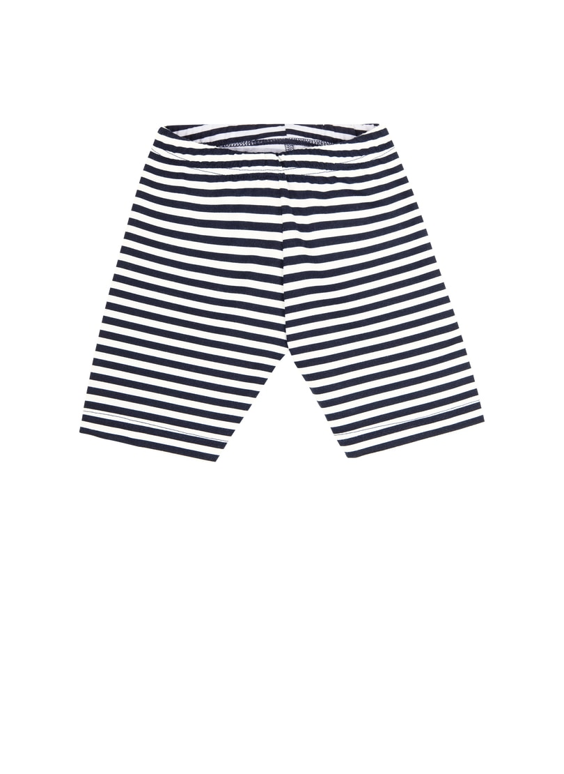 TRIGEMA Jungen Bermudas "TRIGEMA Geringelte Baby-Bermuda mit Elastikbund", Gr. 68, blau, 100% Baumwolle, Basic, Hosen