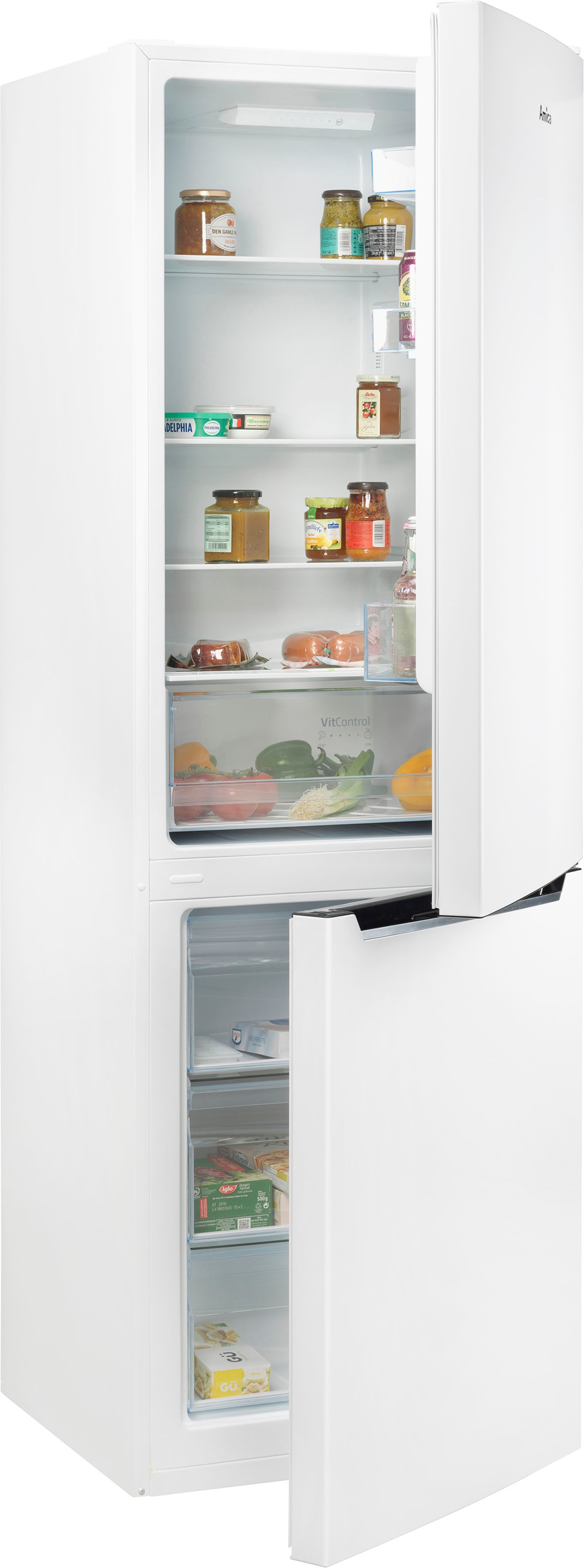 Amica Kühl-/Gefrierkombination »KGCL 388«, KGCL 388 160 W, 185,5 cm hoch, 59,5 cm breit kaufen