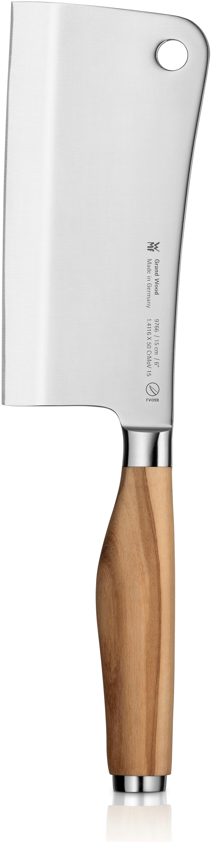 WMF Hackmesser »Grand Wood«, (1 tlg.), 15 cm, Olivenholzgriff, handgeschmiedeter Spezialklingenstahl