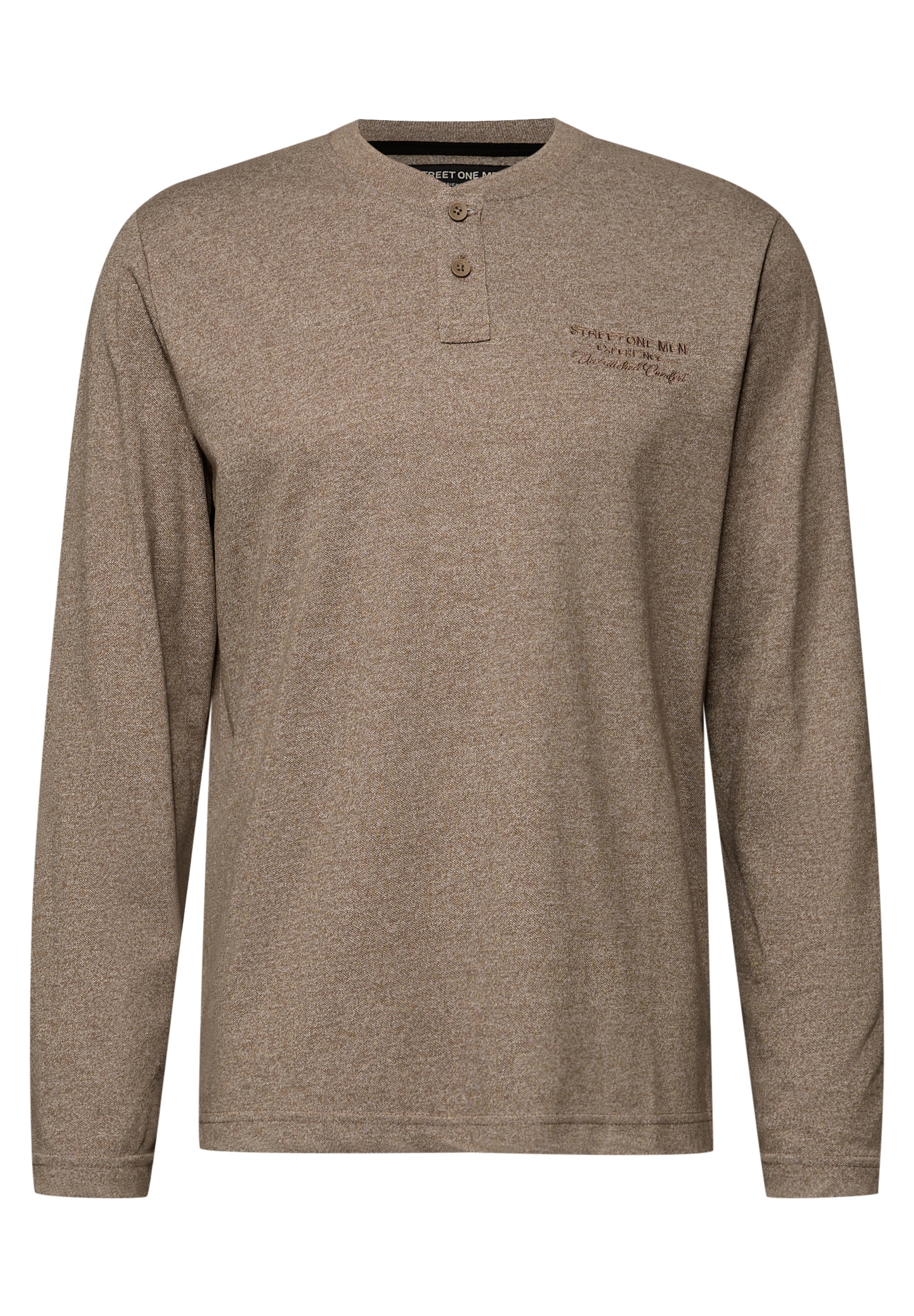 STREET ONE MEN Langarmshirt im Melange Look