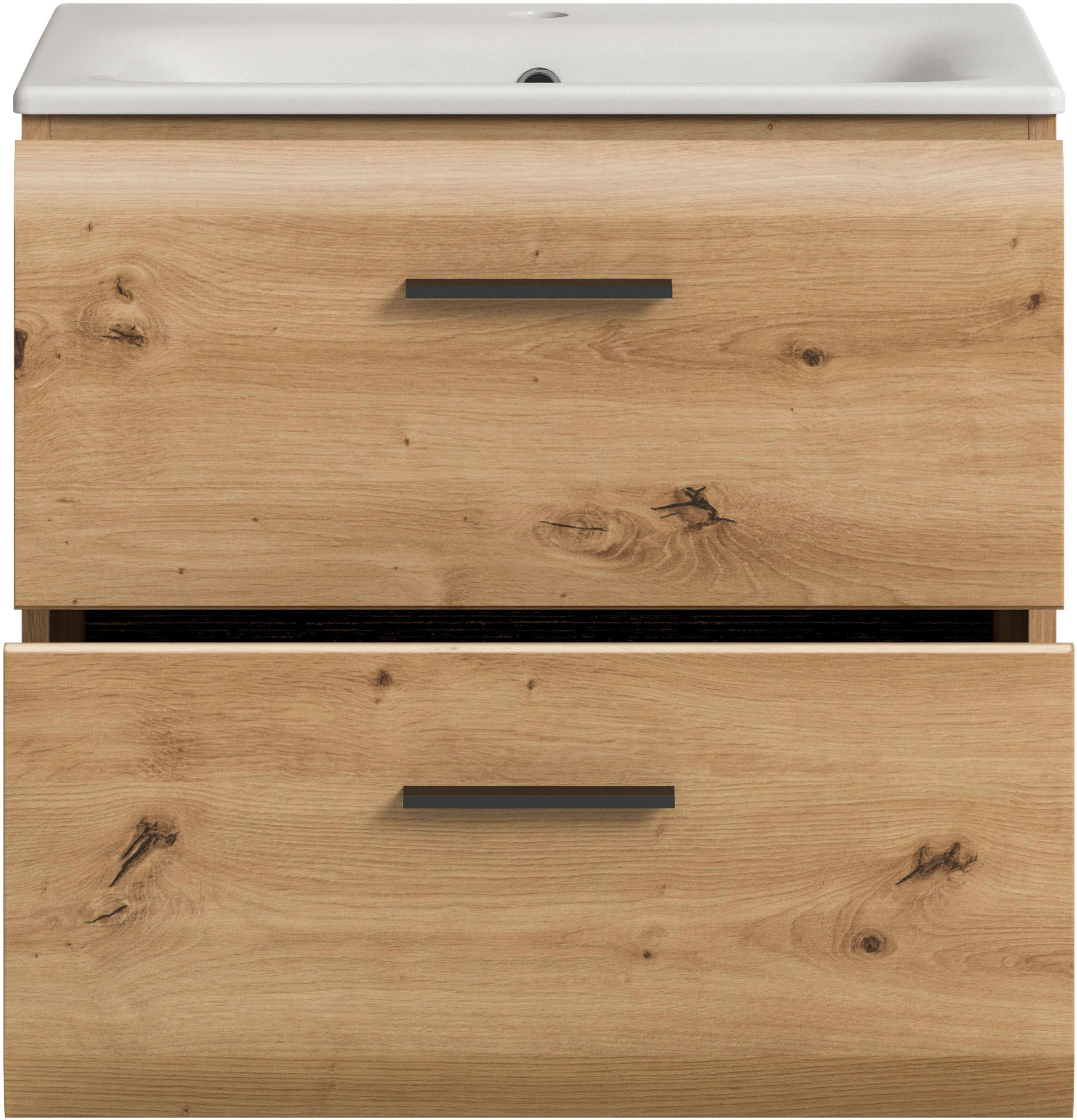 INOSIGN Waschbeckenunterschrank, (2 St.), Florenz, Waschtisch inkl. Waschbecken, Artisan Oak NB, Schubladen