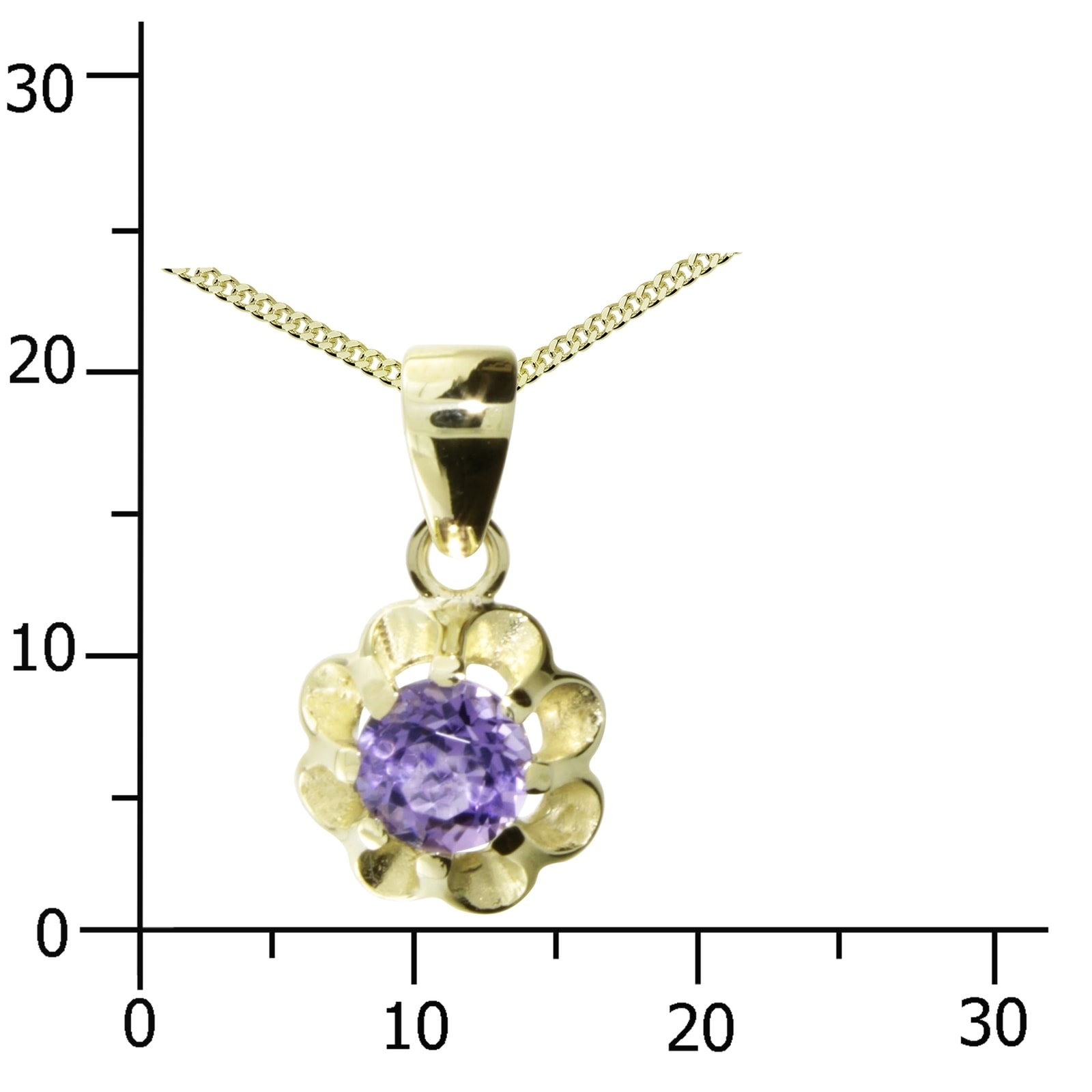 OSTSEE-SCHMUCK Kette und Anhänger Set »- Pia 6 mm - Gold 333/000 - Amethyst«