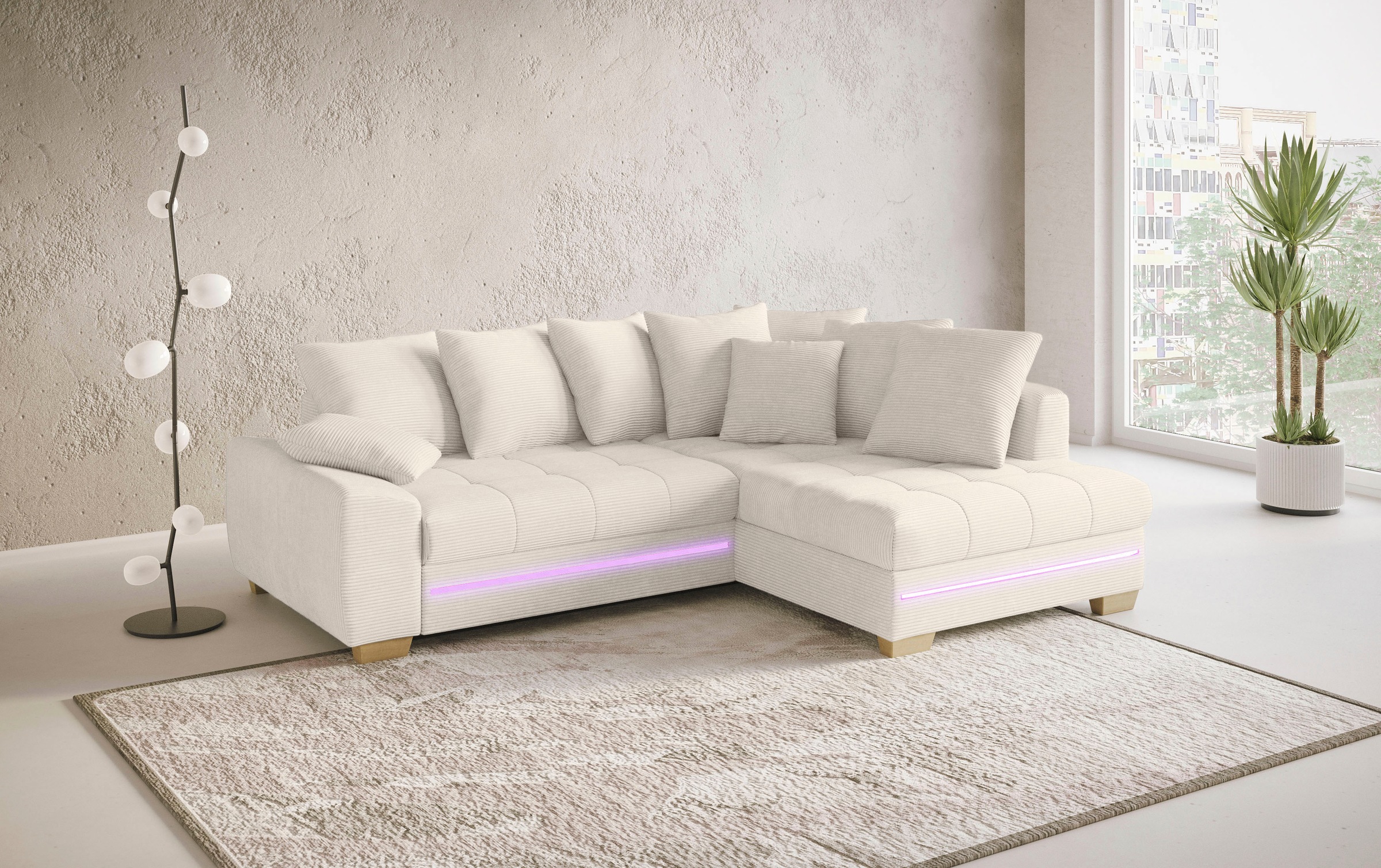 Mr. Couch Ecksofa "Nikita II, L-Form", mit RGB-LED Beleuchtung, wahlweise m günstig online kaufen