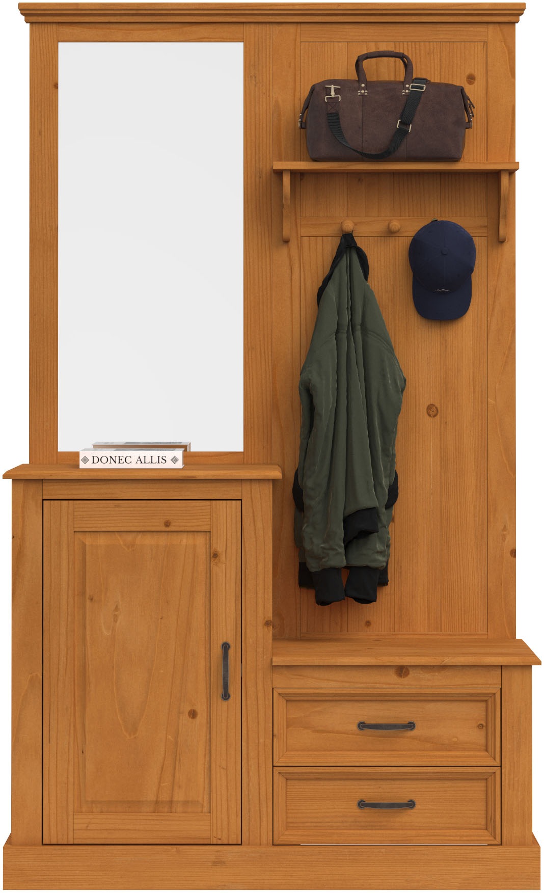 Home affaire Garderobenschrank »Selma«, Kompaktgarderobe, mit Spiegel, Haken und Hutablage, Breite 110 cm