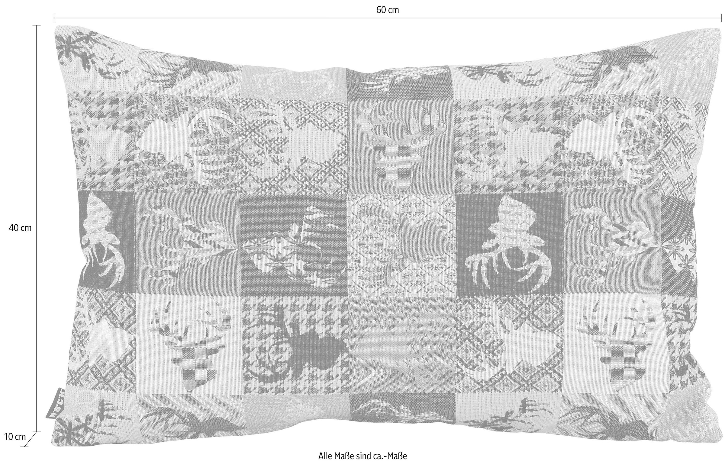 H.O.C.K. Dekokissen »Harry Hirsch Tegan Patch«, mit kleinen Hirschmotiven, Kissenhülle mit Füllung, 1 Stück