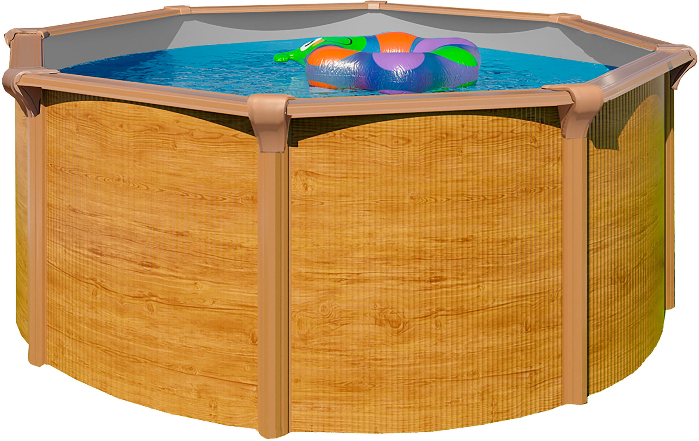 KWAD Rundpool "Green line Evolution" 5,5x1,32 wood Folie in blau, sand oder grau erhältlich