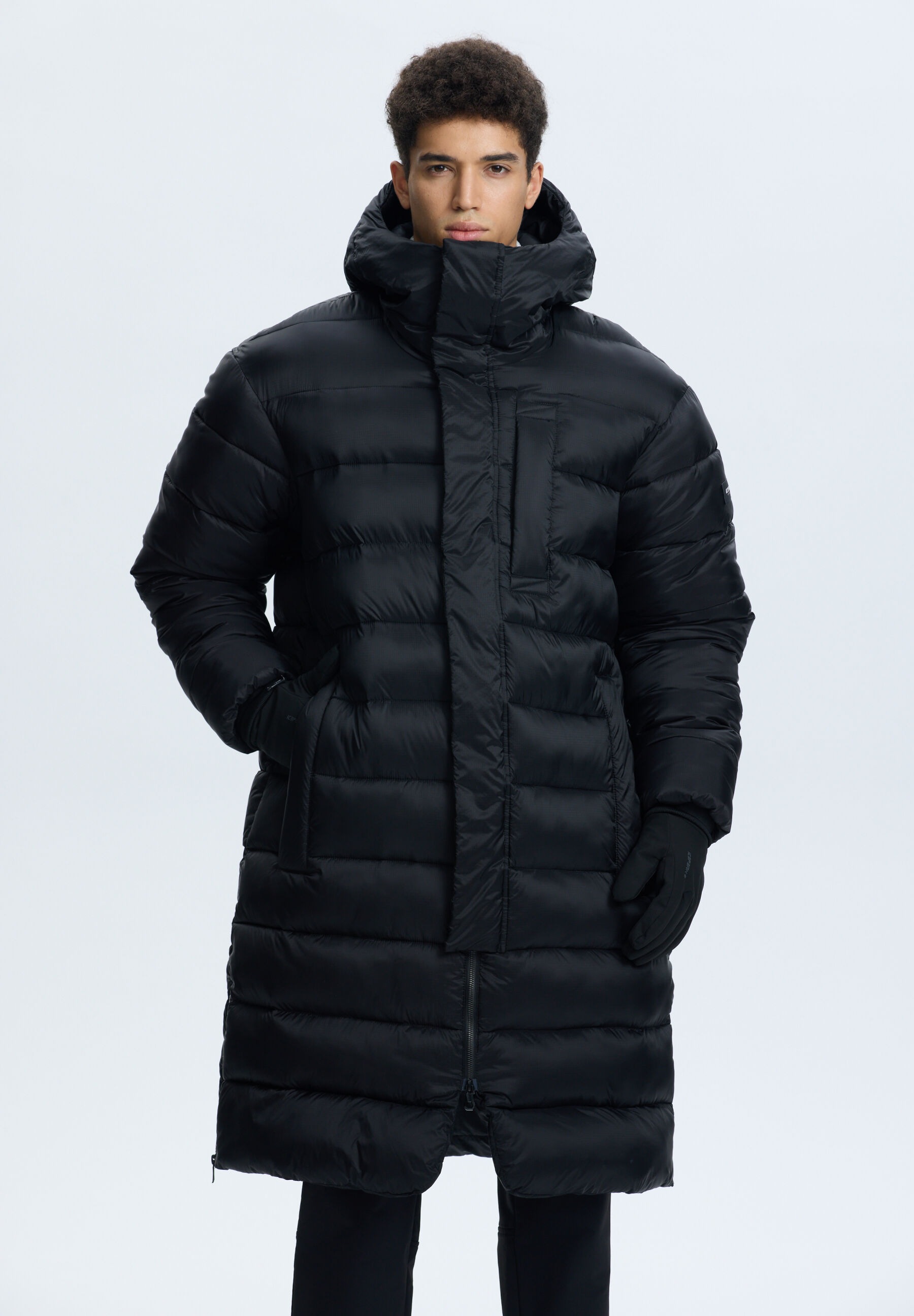 Outdoorjacke ICEPEAK "Icepeak Mantel Moran", Herren, Gr. 54, schwarz, 100% Polyamid, Jacken Outdoorjacke