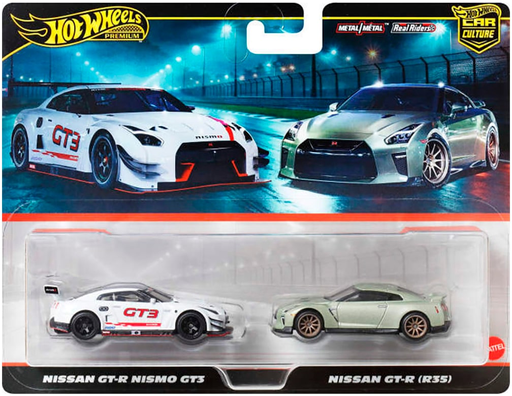 Hot Wheels Spielzeug-Auto »Premium Car Culture, Nissan GTR 2-Pack« im Maßstab 1:64