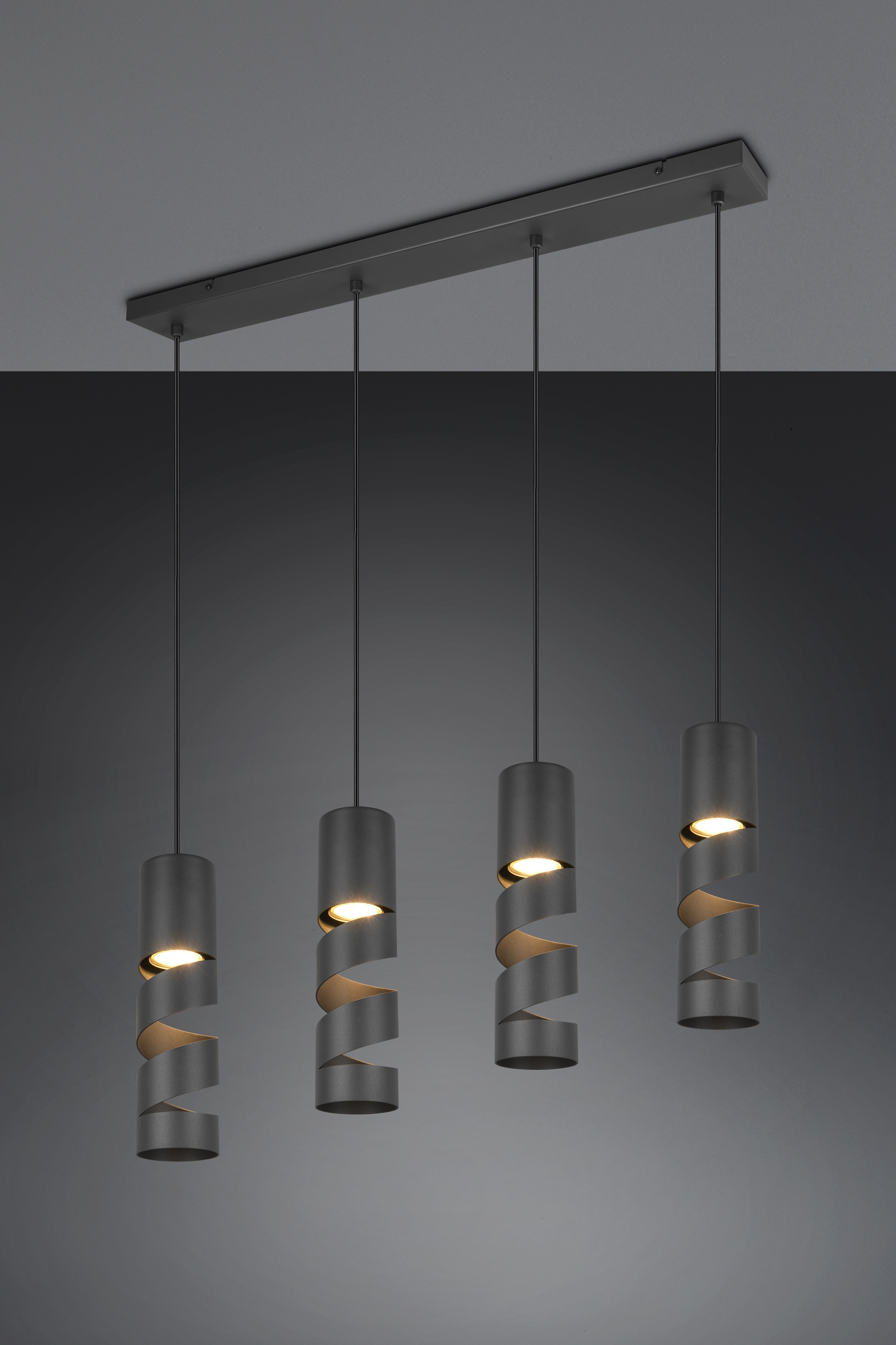 TRIO Leuchten Pendelleuchte »STREAM, Hängelampe mit Metallschirm, exkl GU10 max 10W« GU10 1 Stk. warmweiß - kaltweiß Höhe einstellbar max 150 cm, Moderne Hängeleuchte Wohnzimmer Büro