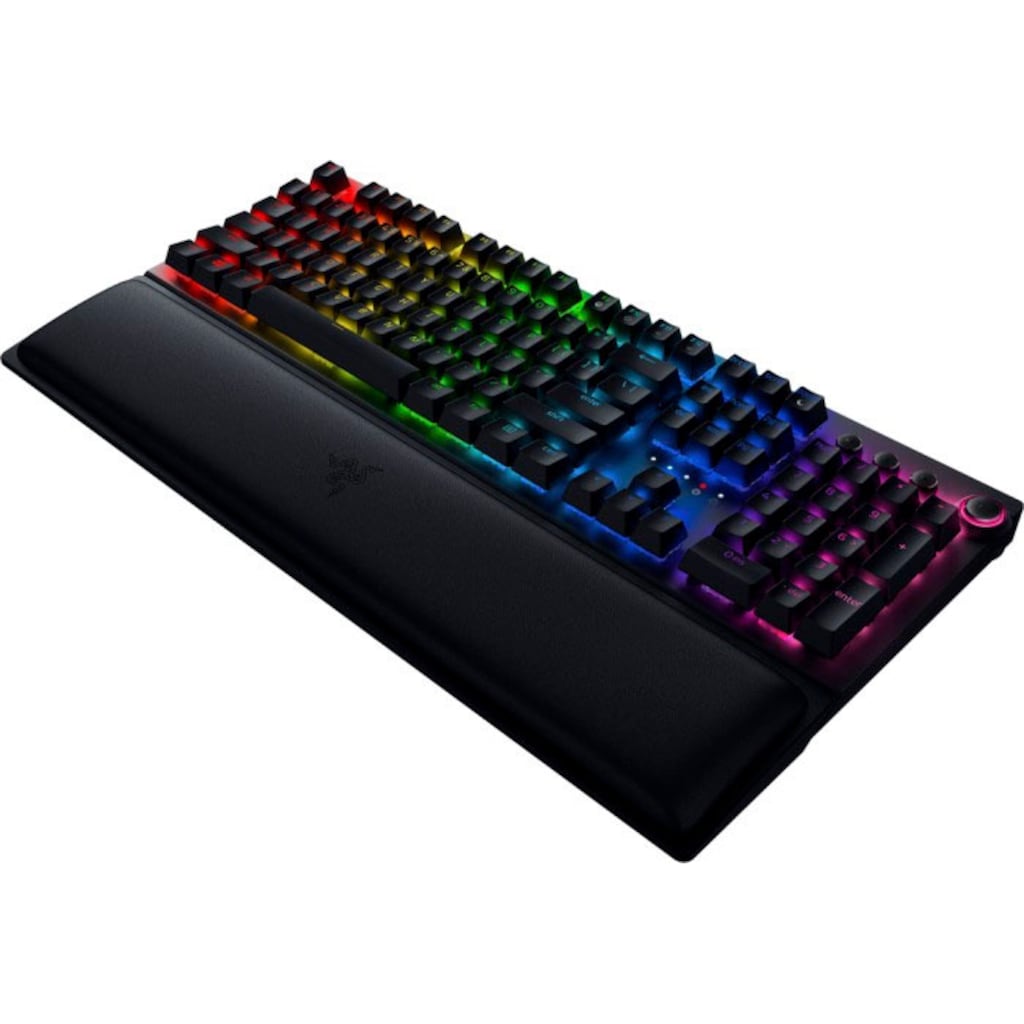 RAZER Gaming-Tastatur »BlackWidow V3 Pro - Grün Switch - DE«, (Multimedia-Tasten-Handgelenkauflage-USB-Anschluss-Ziffernblock)