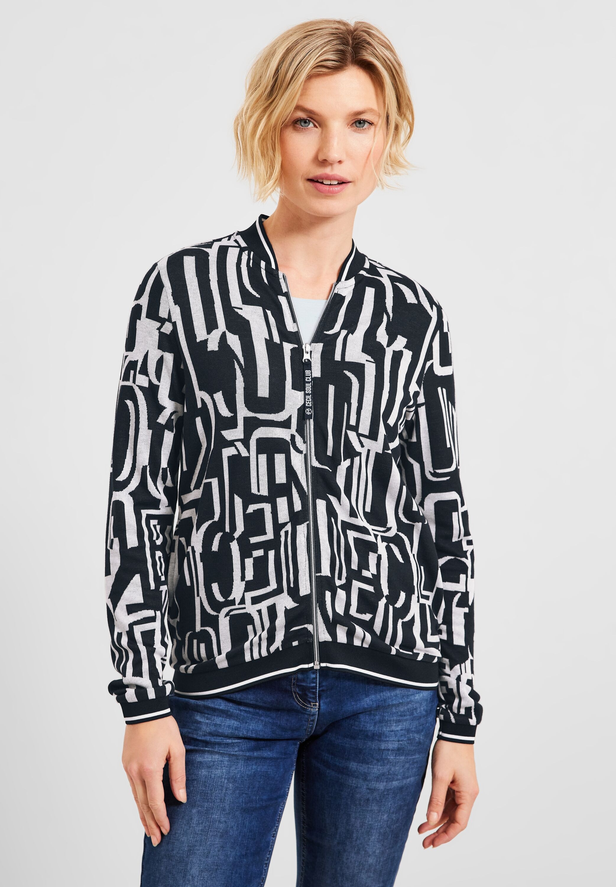 Cecil Shirtjacke mit College-Streifen