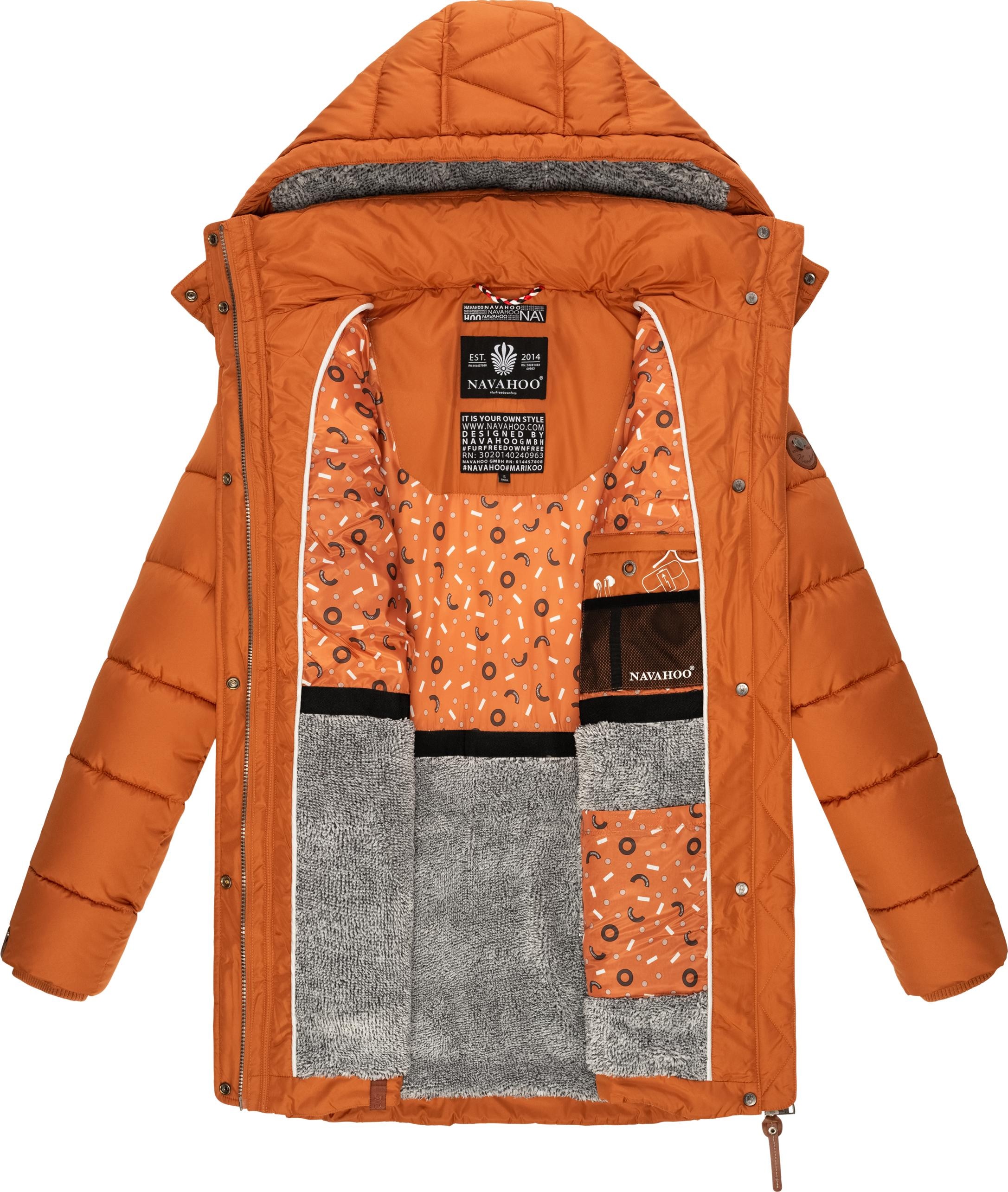 Navahoo Steppmantel »Daliee«, Stylischer Winterparka mit abnehmbarer Kapuze