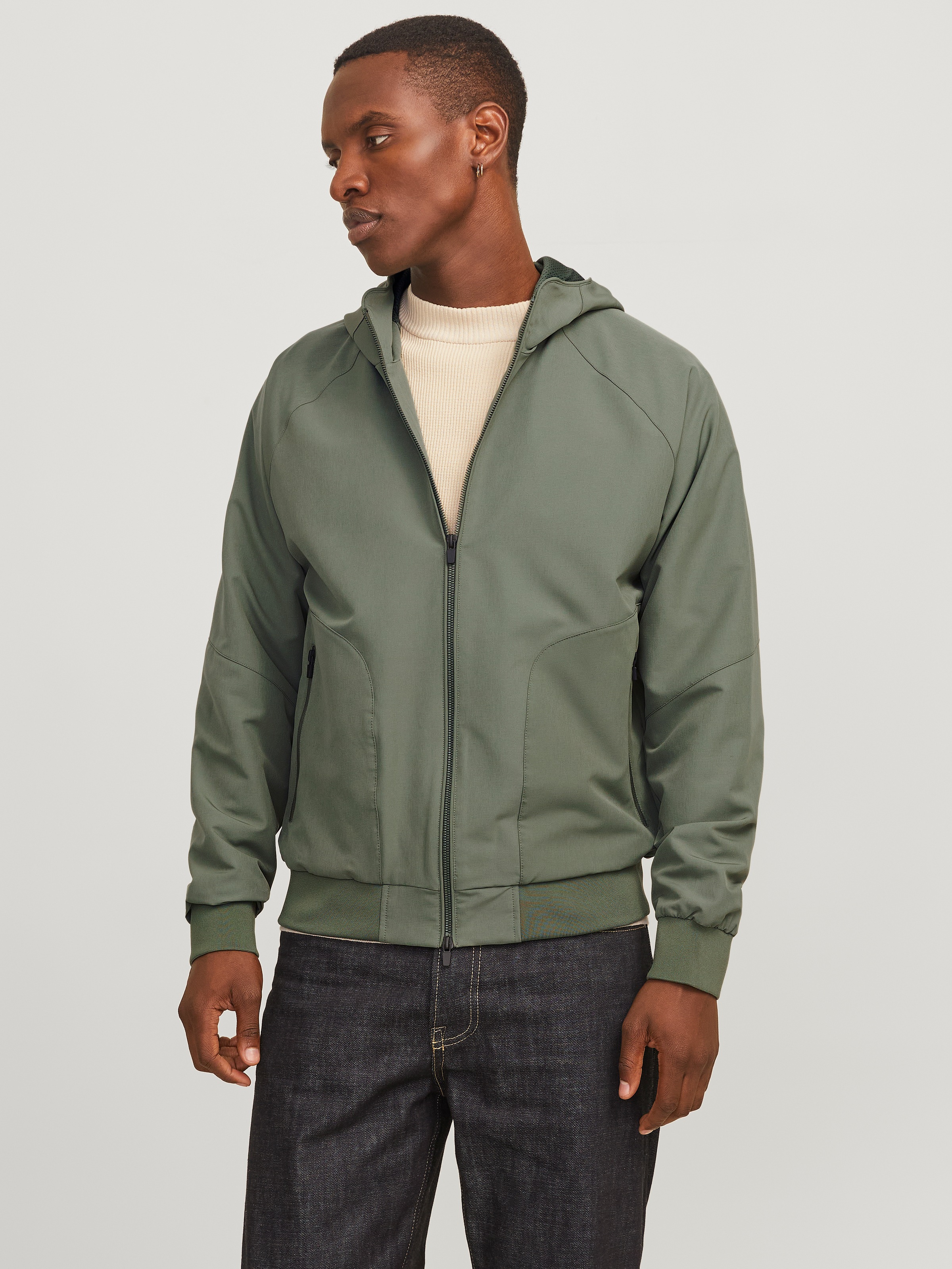 Jack & Jones Bomberjacke "JJEPERFECT BOMBER NOOS", mit Kapuze, mit Kapuze