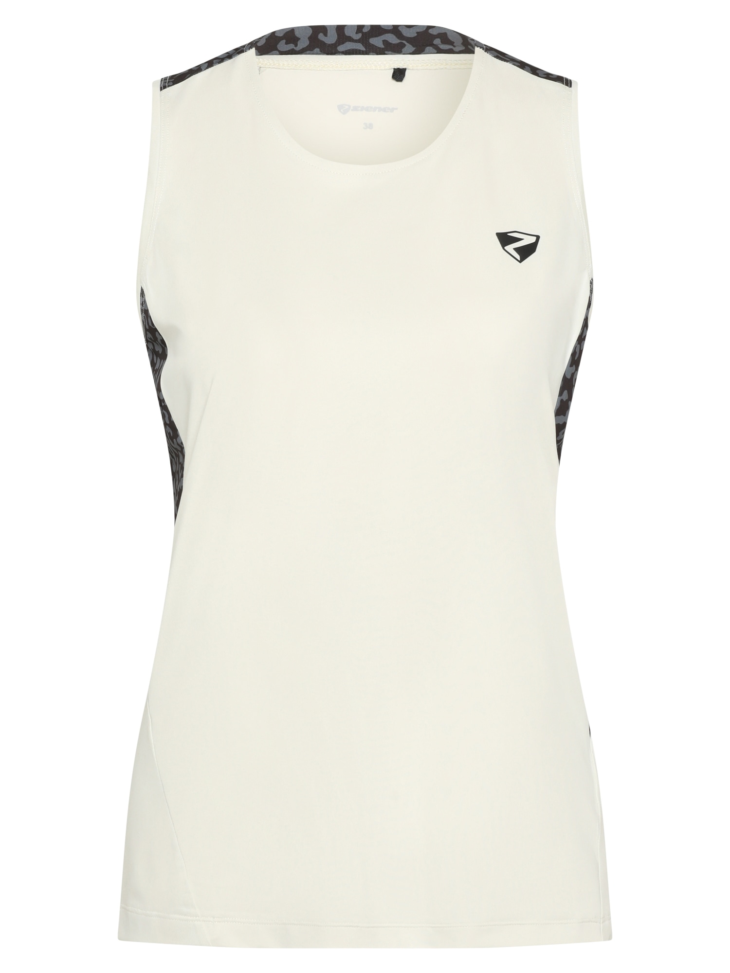 Funktionsshirt ZIENER "NARZISSA-Z", Damen, Gr. 44, weiß fog, Obermaterial: 94% Polyester, 6% Elasthan; Obermaterial 2: 87% Polyester, 13% Elasthan, Shirts Funktionsshirt