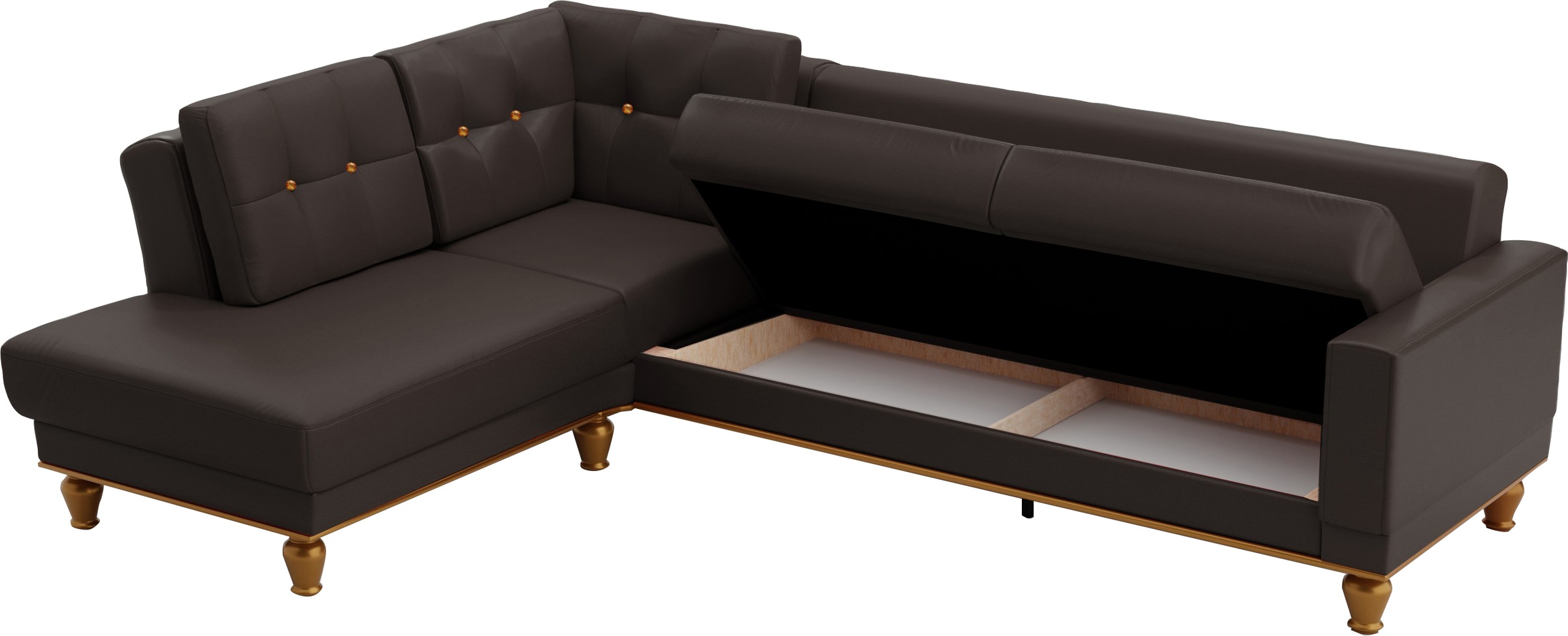 sit&more Ecksofa »Orient 5 L-Form«, mit Strass-Stein, wahlweise mit Bettfunktion und Bettkasten