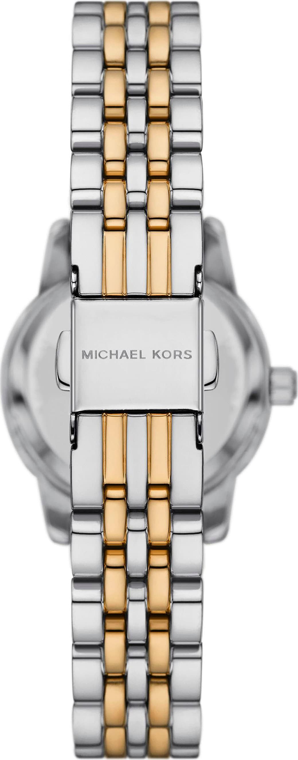 MICHAEL KORS Quarzuhr »PETITE LEXINGTON«, Armbanduhr, Damenuhr, Edelstahlarmband, analog, Glassteine
