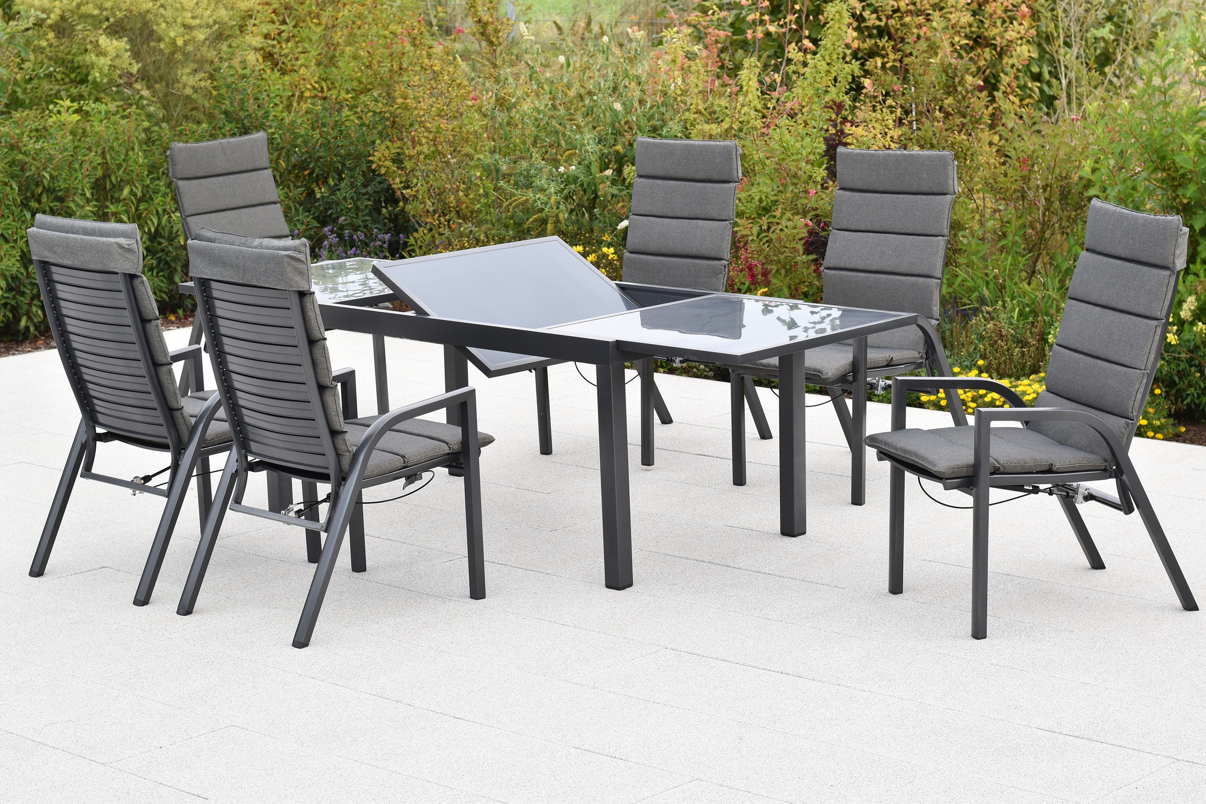 MERXX Garten-Essgruppe »»Siros««, (Set, 13 tlg.), Rückenlehne verstellbar durch Gasdruckfeder