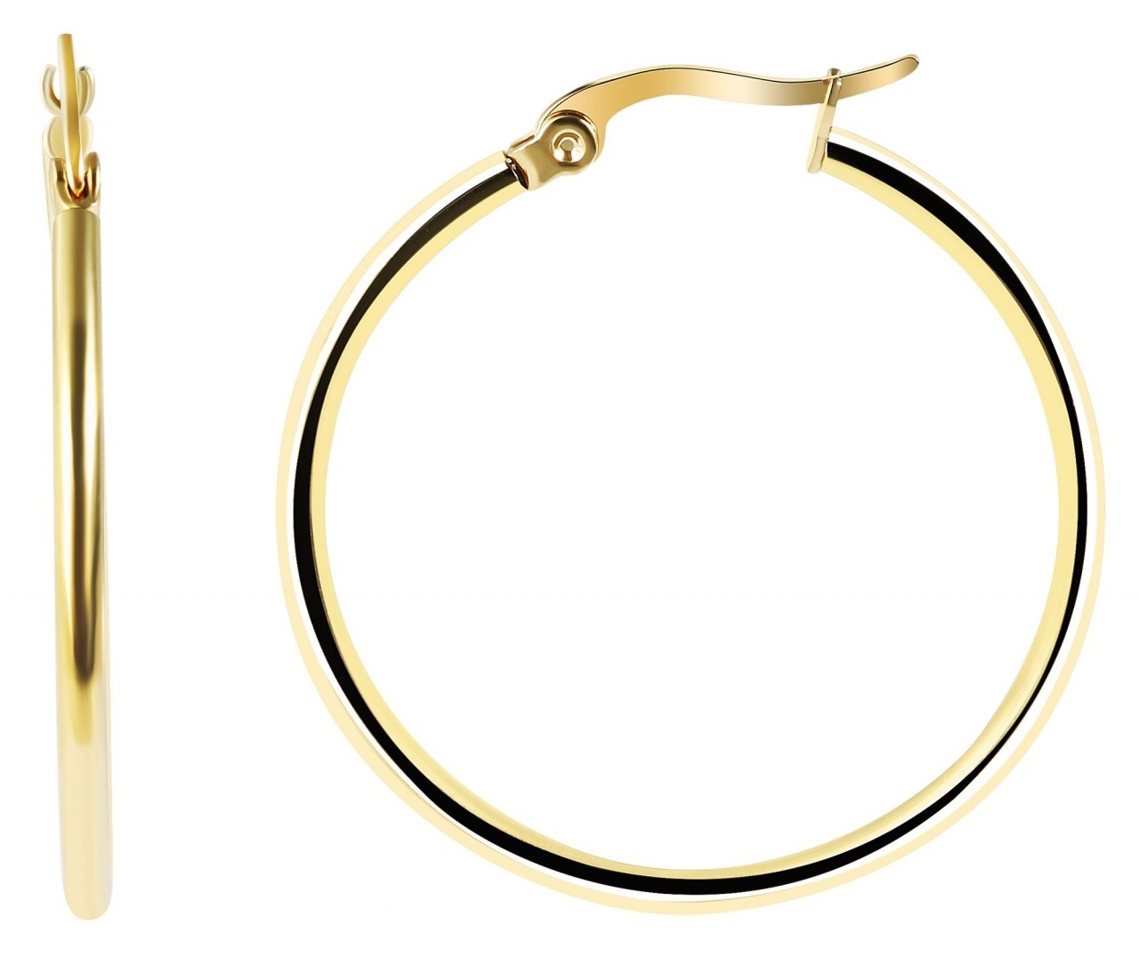 Paar Creolen ADELIA´S "Damen Creolen aus poliertem Edelstahl", gold, Ohrringe, Damen, Damen, Edelstahl 5