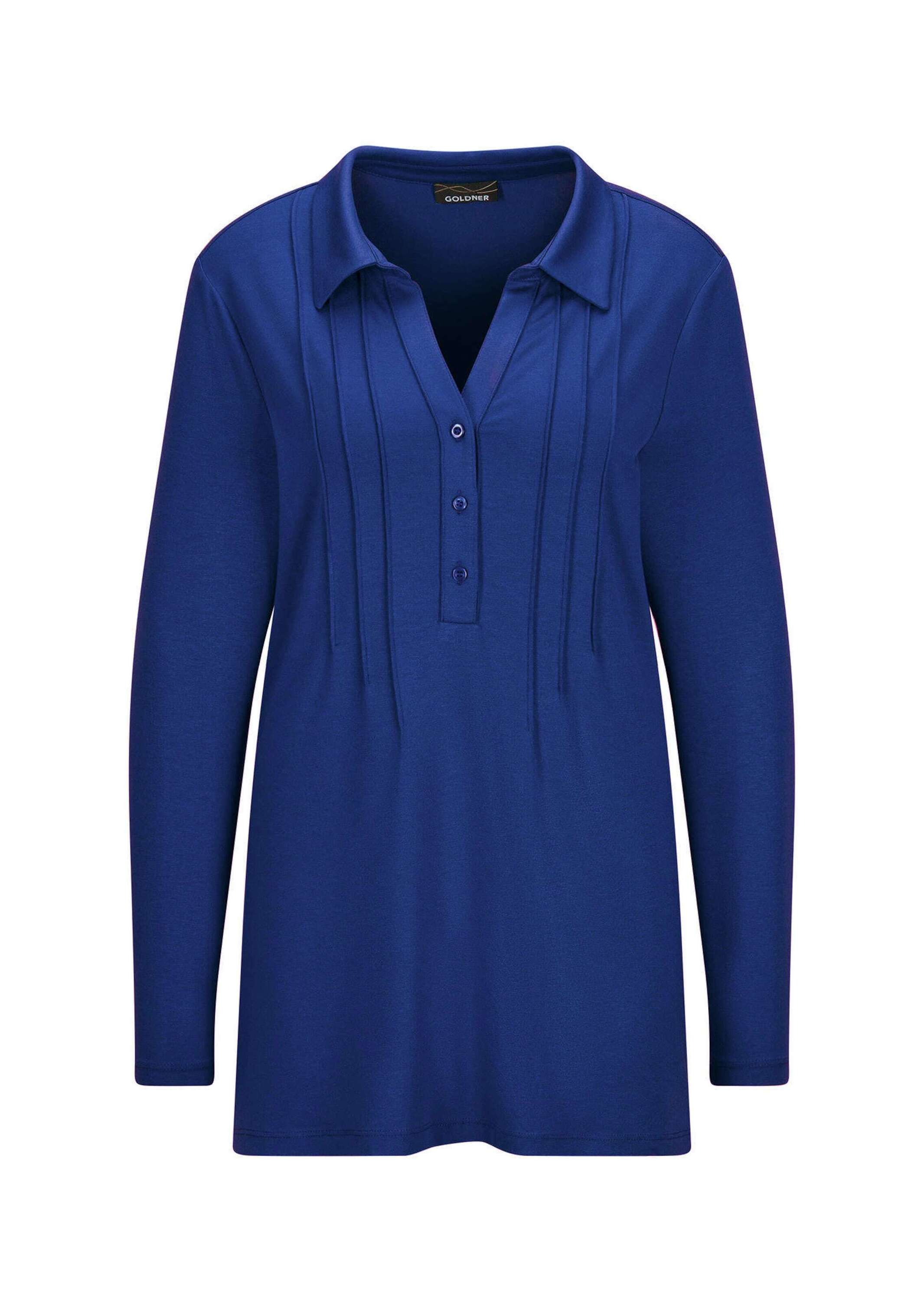 GOLDNER "Halbarm Blusenshirt mit Hemdkragen" Biesen