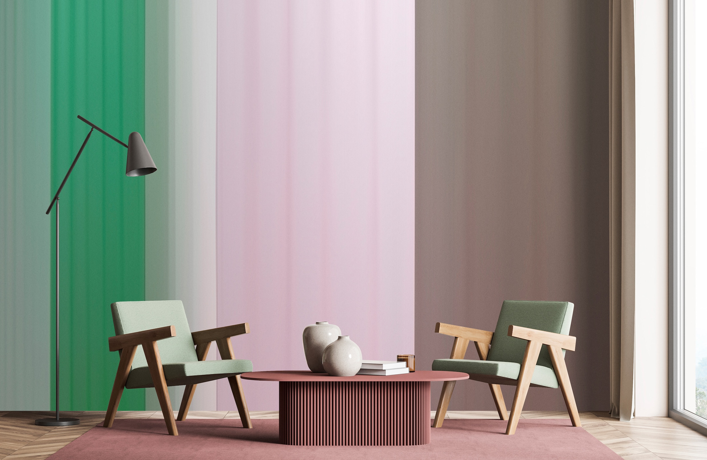 living walls Vliestapete »Fototapete Farbverlauf Streifen Modernes Design« matt glatt