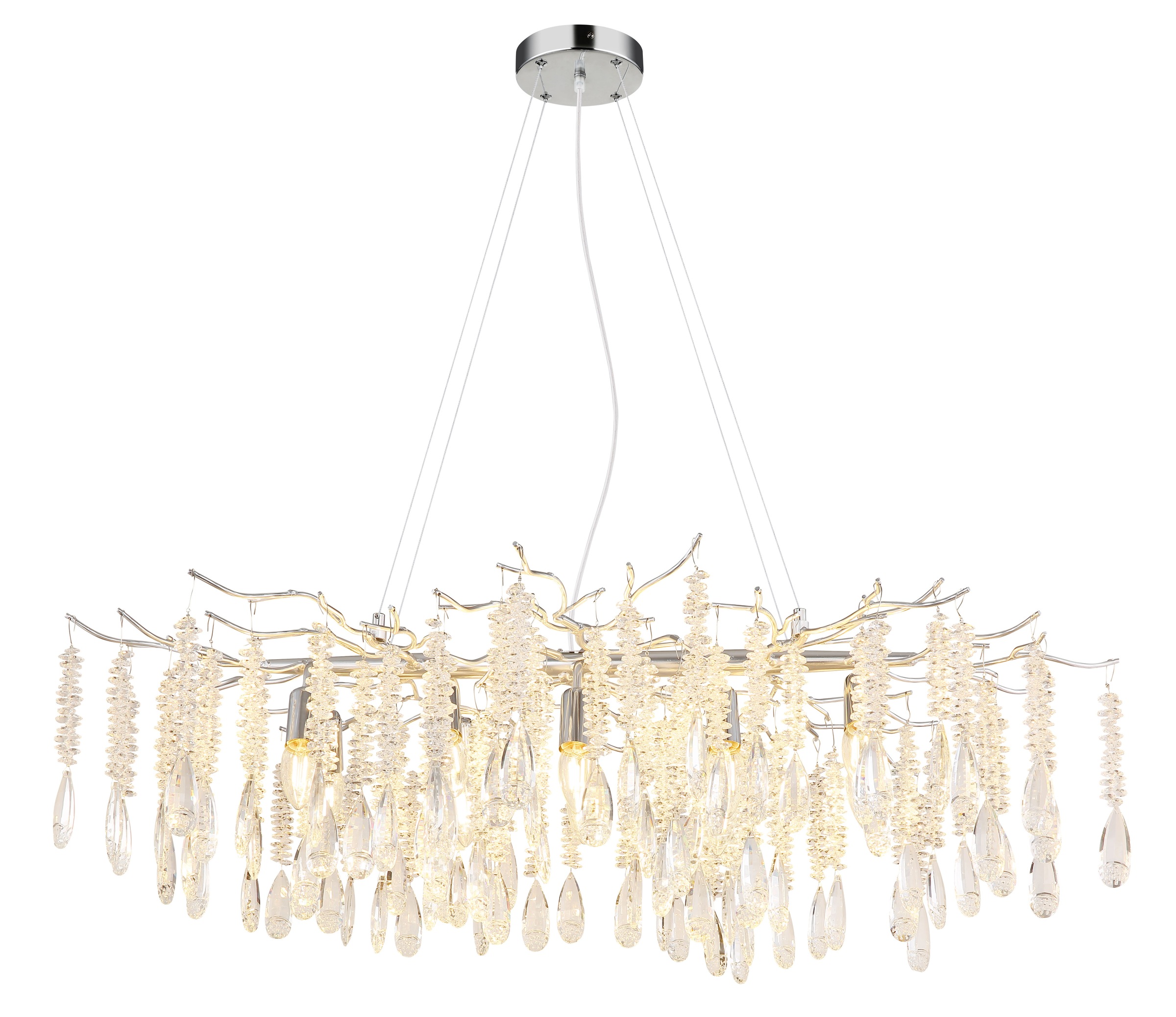 GLOBO LIGHTING Hängeleuchte »KINGA« E14 1 Stk. Eleganter Kristallluster in moderner Silberoptik