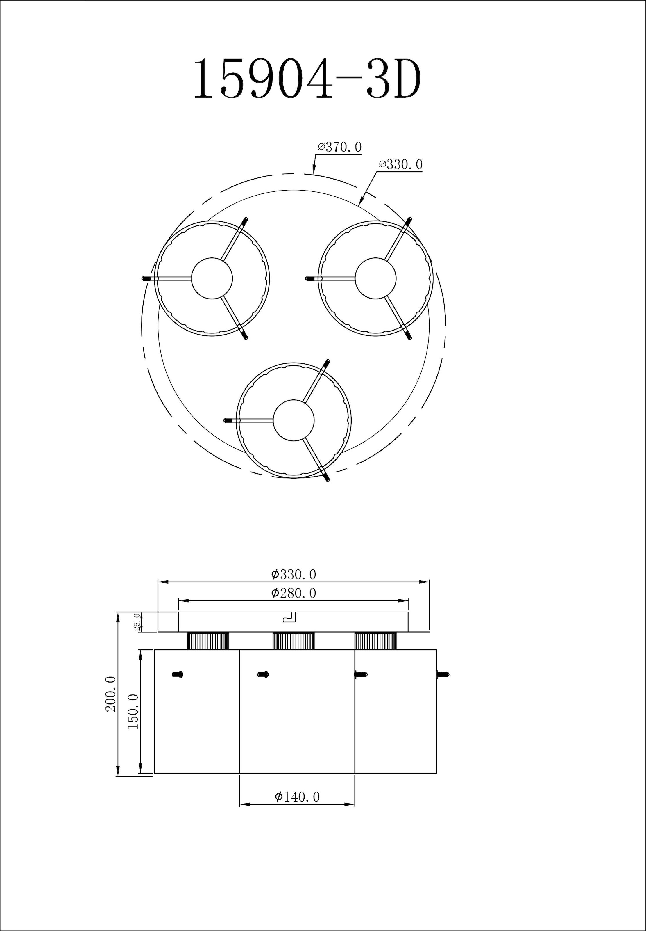 GLOBO LIGHTING Deckenleuchte »TULIVAR«, Leuchtmittel E27 | ohne Leuchtmittel, Deckenlampe/Glas rauchfarben/Gläser mit Rillen/Wohnbereich