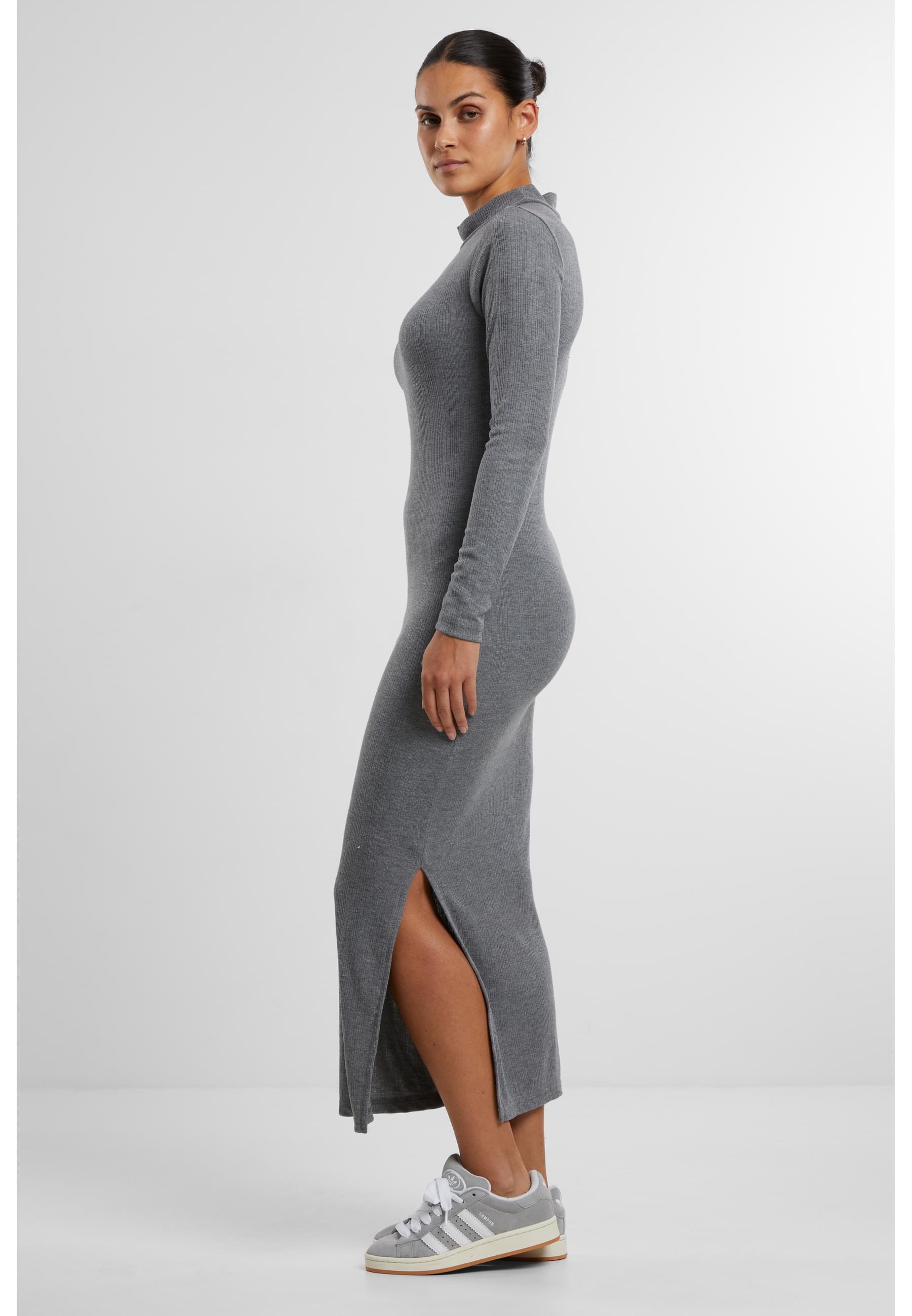 URBAN CLASSICS Shirtkleid »Urban Classics Ladies Rib Longlseeve Mockneck Dress«, (1 tlg.)