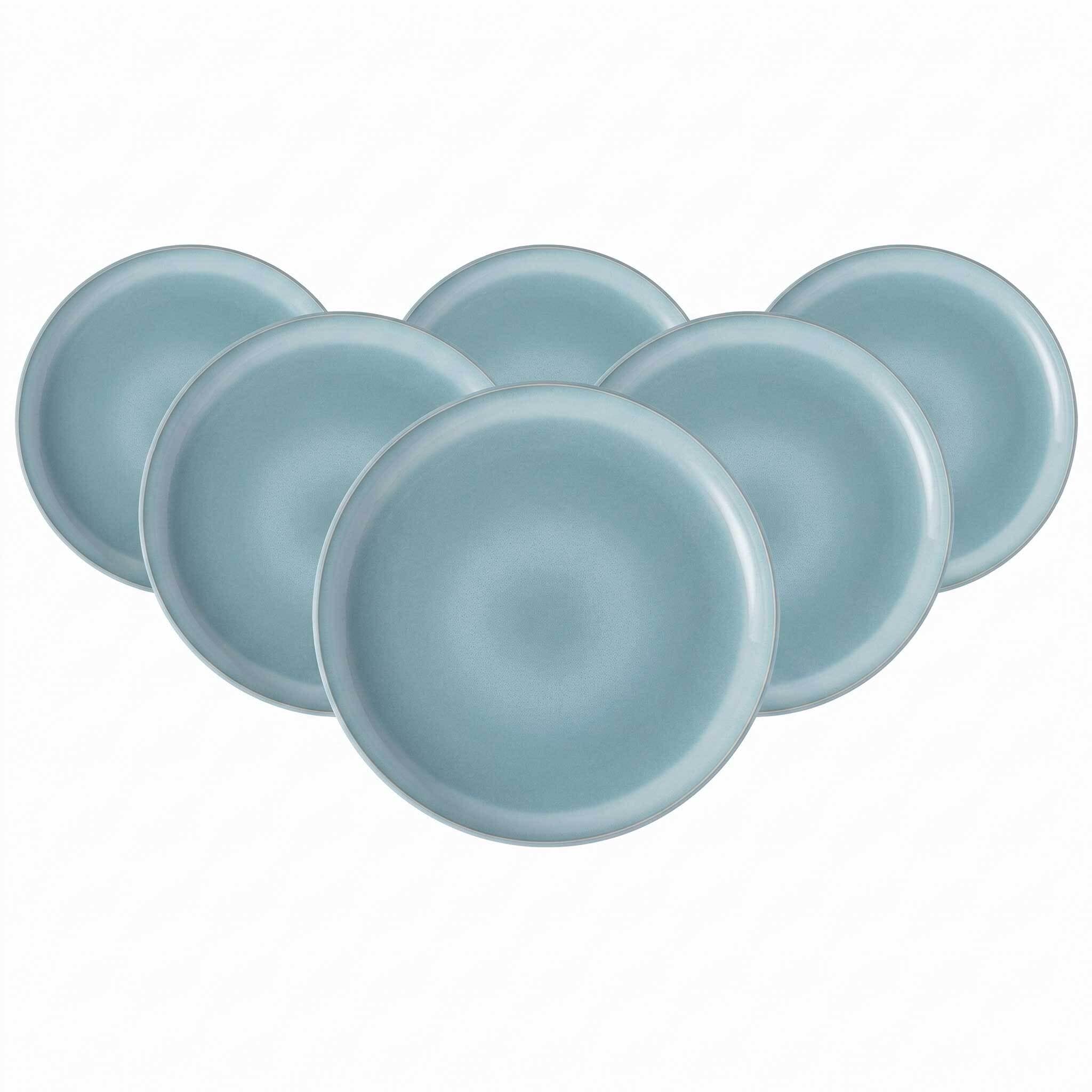 like. by Villeroy & Boch Frühstücksteller "Dessertteller Perlemor Aqua ø 23,8 cm 6er Set blau" Spülmaschinengeeignet, Mikrowellengeeignet