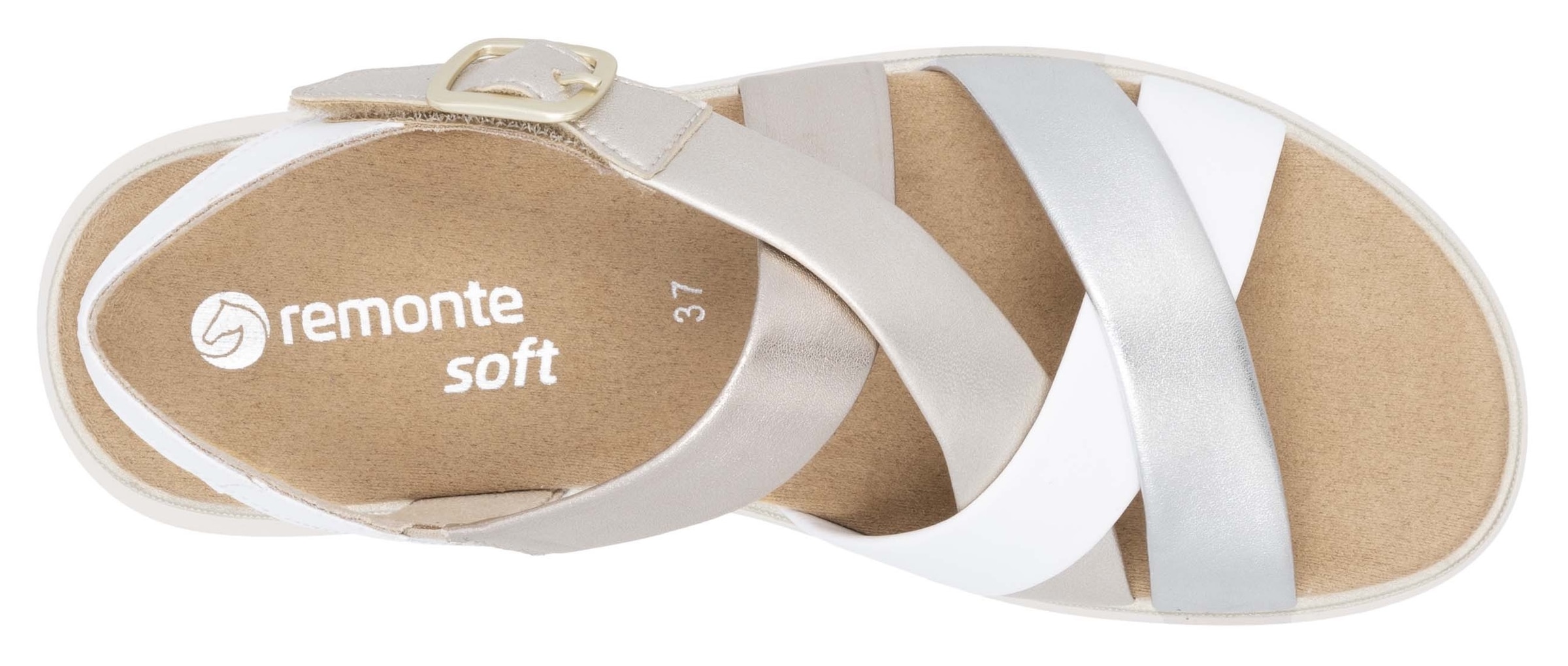 Remonte Riemchensandale »Elisabeth Hurley-Collection«, Keilabsatz, Sommerschuh, Sandalette mit Kreuzbandage
