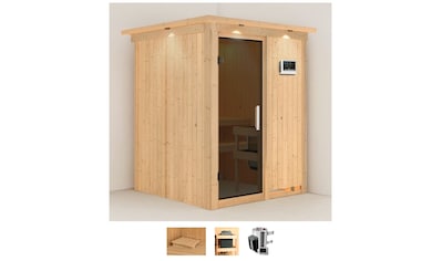 Sauna »Milaja«, (Set), 3,6-kW-Plug & Play Ofen mit externer Steuerung